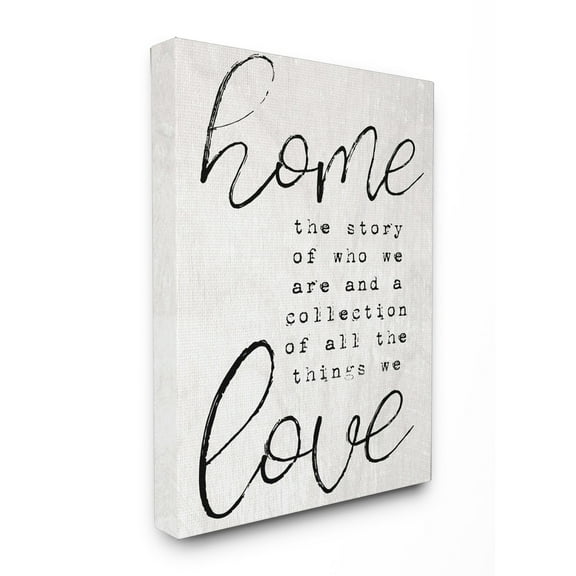 Stupell Home and Love - Story of Who We Are Stretched Canvas Wall Art 16 x 20