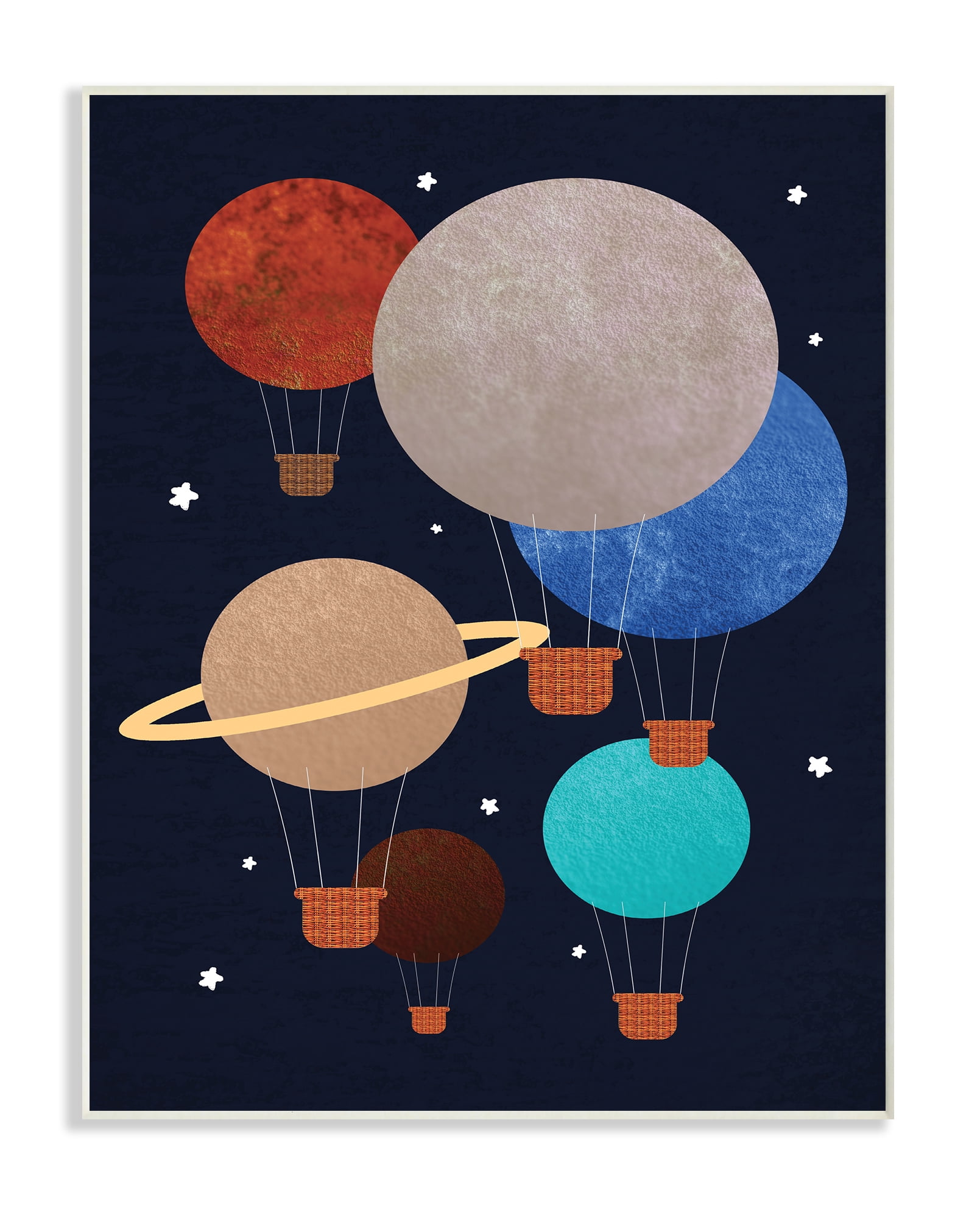 Stupell Hot Air Balloon Planets Wall Plaque Art 10 x 15