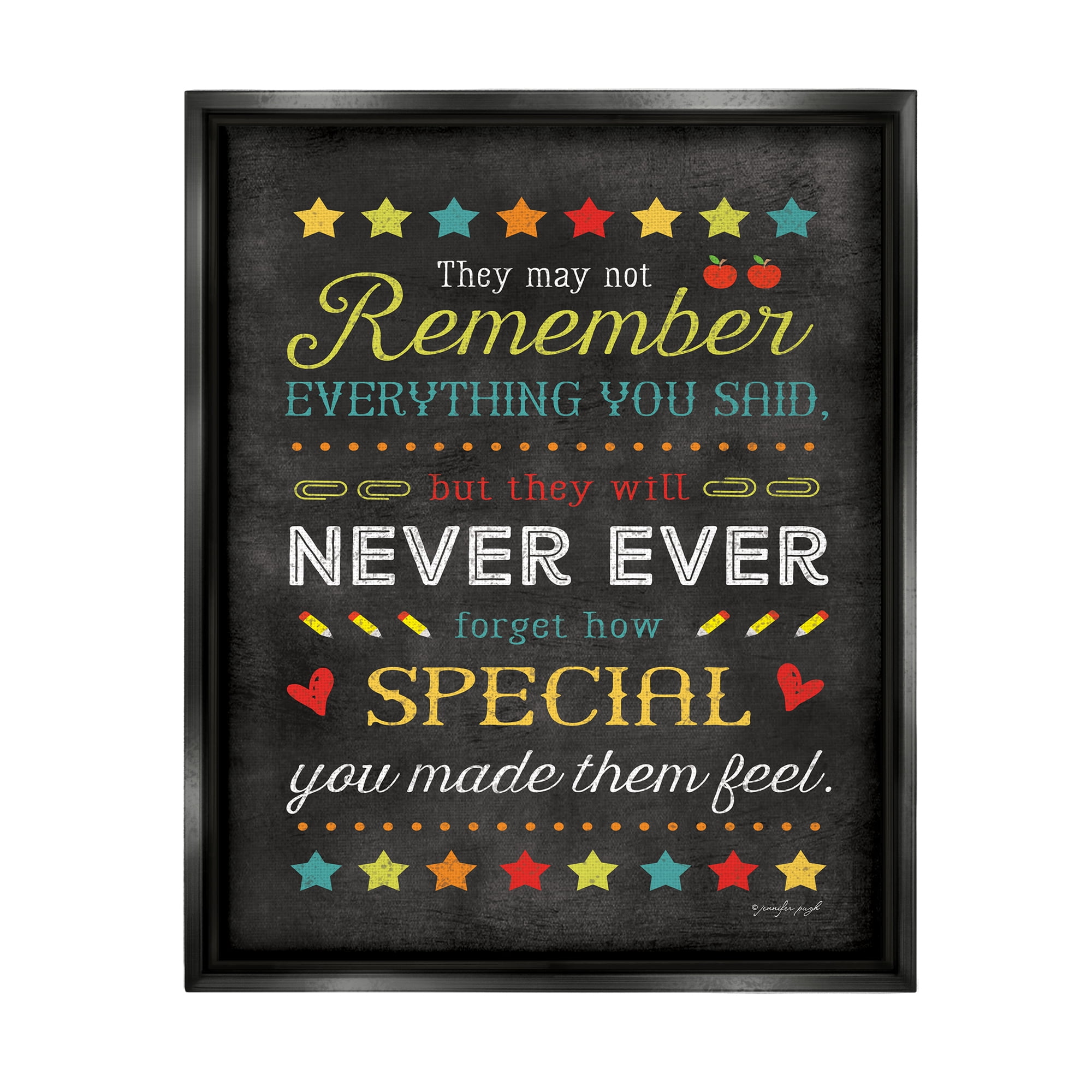 Stupell How Special You Made Them Feel Teacher Inspirational Painting Black Floater Framed Art Print Wall Art