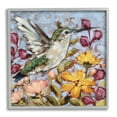 thumbnail image 1 of Stupell Hummingbird Spring Garden Flowers Animals & Insects Painting Gray Framed Art Print Wall Art, 1 of 7