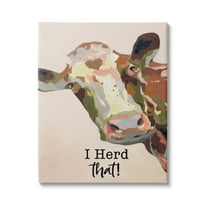 Stupell I Herd That! Farmhouse Cow Phrase Animals & Insects Painting Gallery Wrapped Canvas Print Wall Art