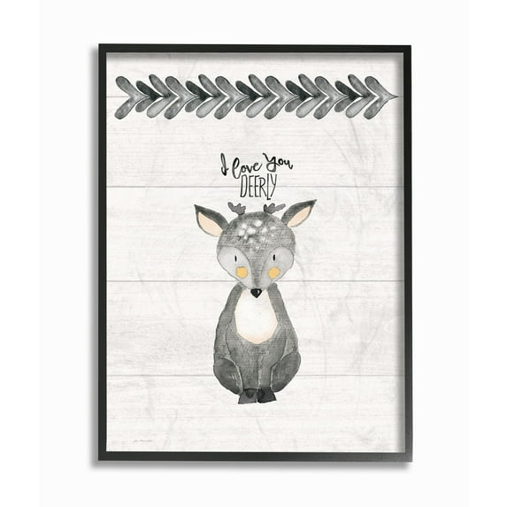Stupell I Love You Deerly Framed Giclee Wall Art 16 x 20