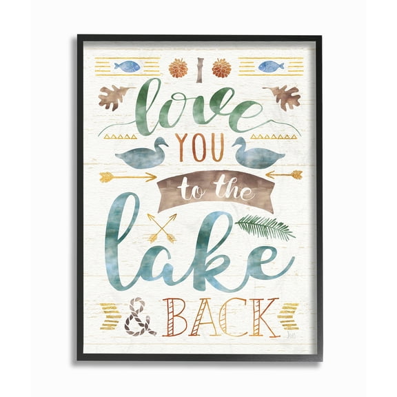 Stupell I Love You To The Lake and Back Framed Giclee Texture Art 16 x 20