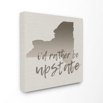 Stupell I'd Rather Be Upstate Ombre Map Typography Stretched Canvas Wall Art 17 x 17