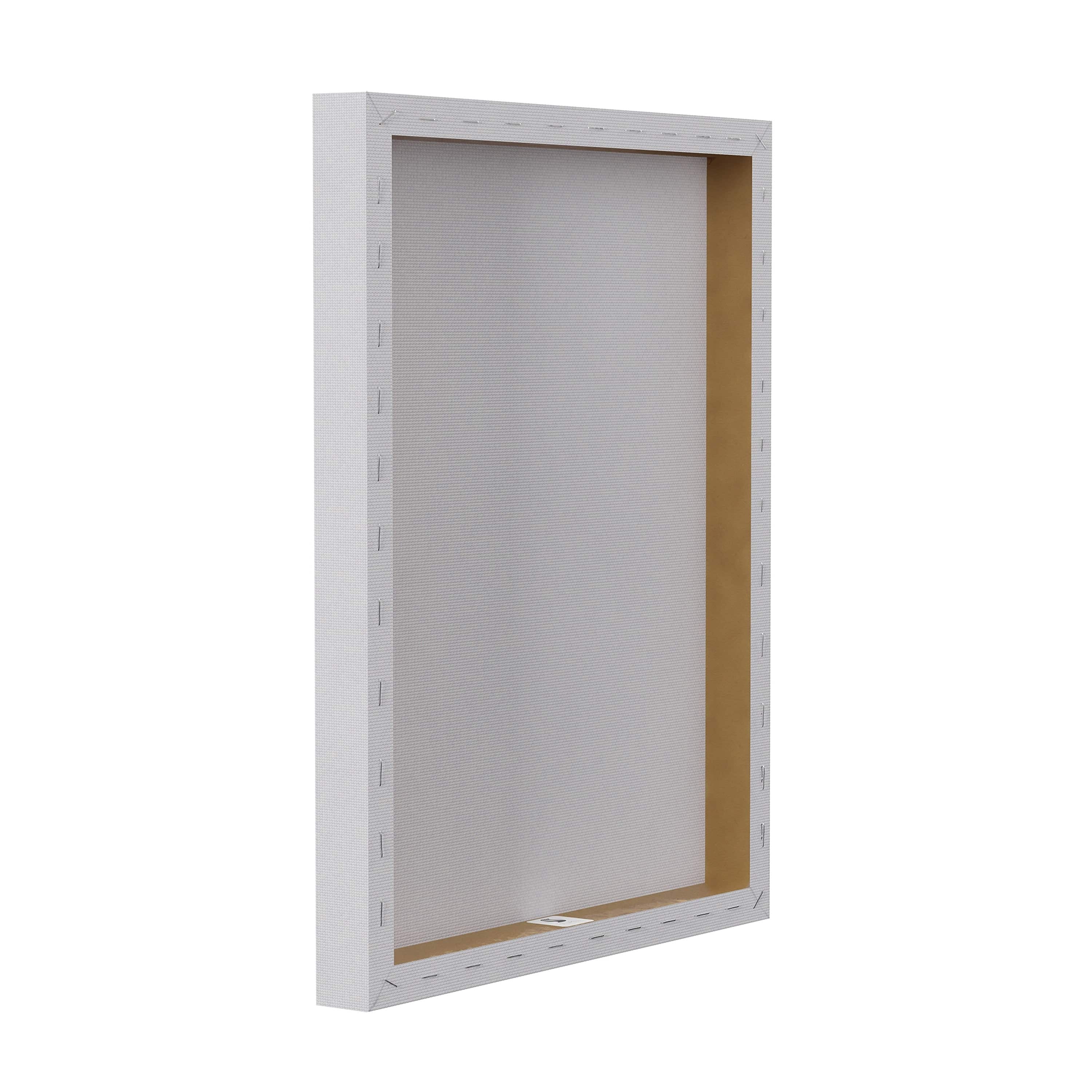 White Stretched Canvas Wall Art with Wooden Frame, 24 x 30