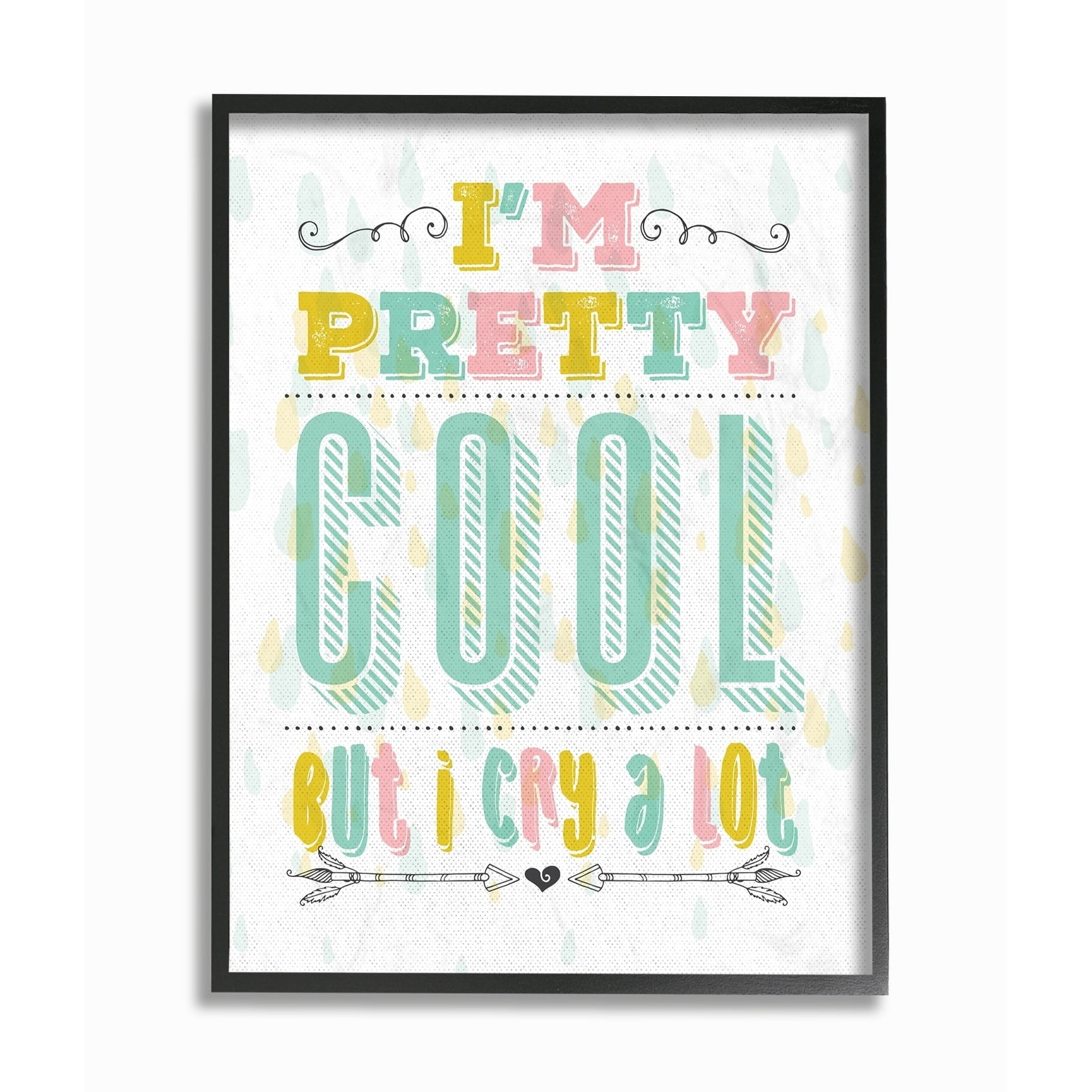 Stupell I'm Pretty Cool but I Cry A lot Typography Framed Wall Art, 11x14, Design By Artist Tammy Apple - Multi-color 11 x 14