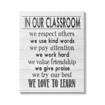 Stupell In Our Classroom Teacher Sign Inspirational Painting Gallery Wrapped Canvas Print Wall Art
