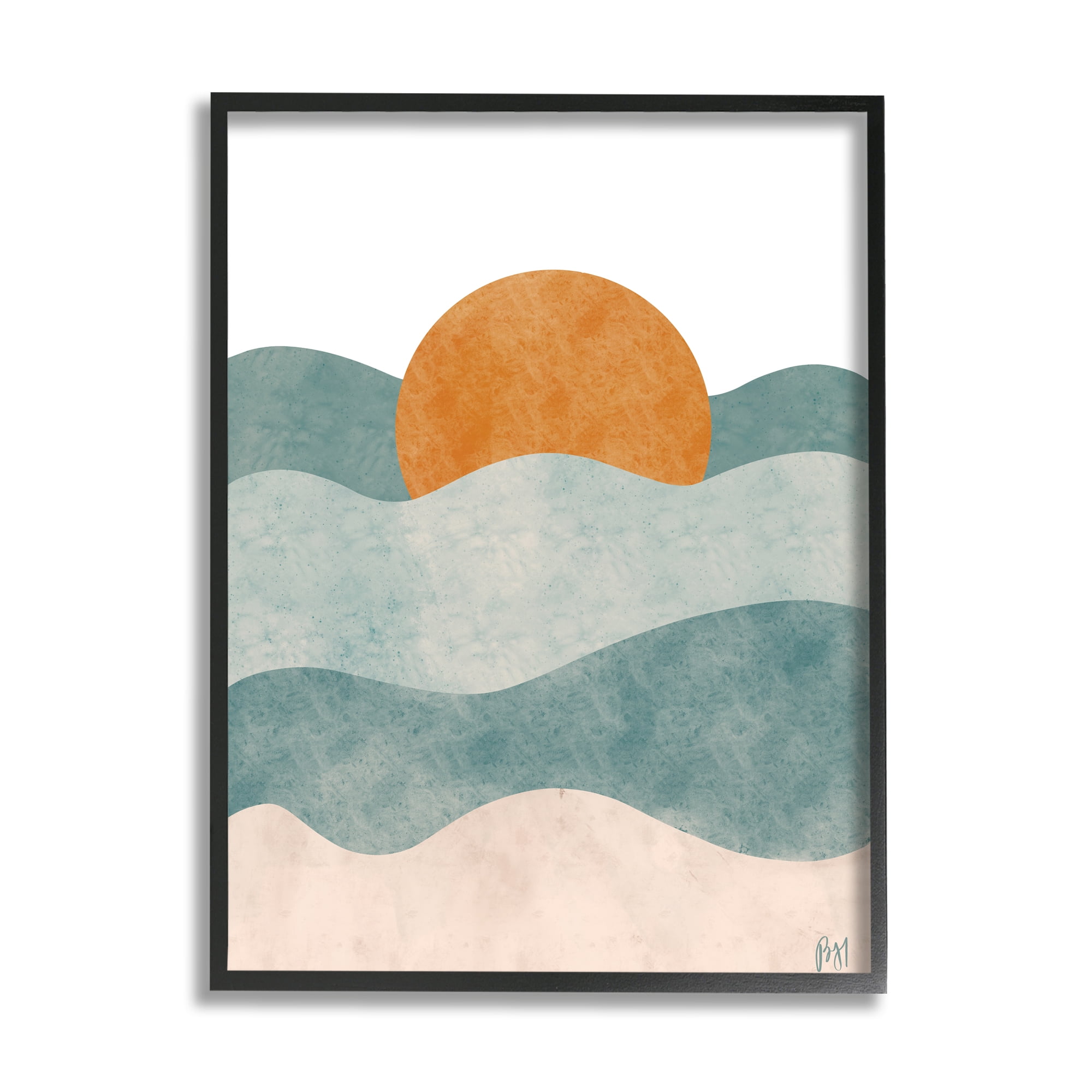 Stupell Indtries Abstract Beach Sunrise Layered Shape Ocean Waves,16 x 20,Design by Birch&Ink
