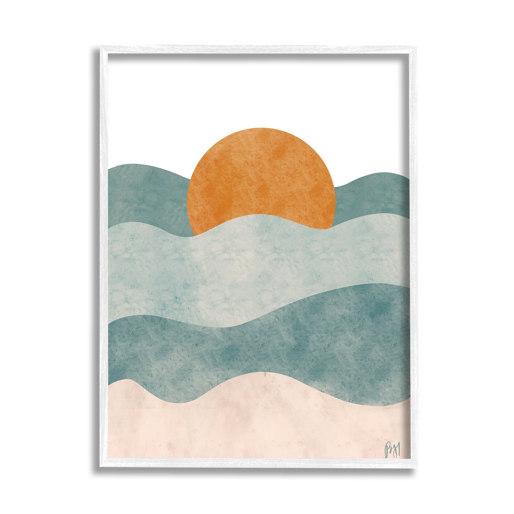 Stupell Indtries Abstract Beach Sunrise Layered Shape Ocean Waves,24 x 30,Design by Birch&Ink