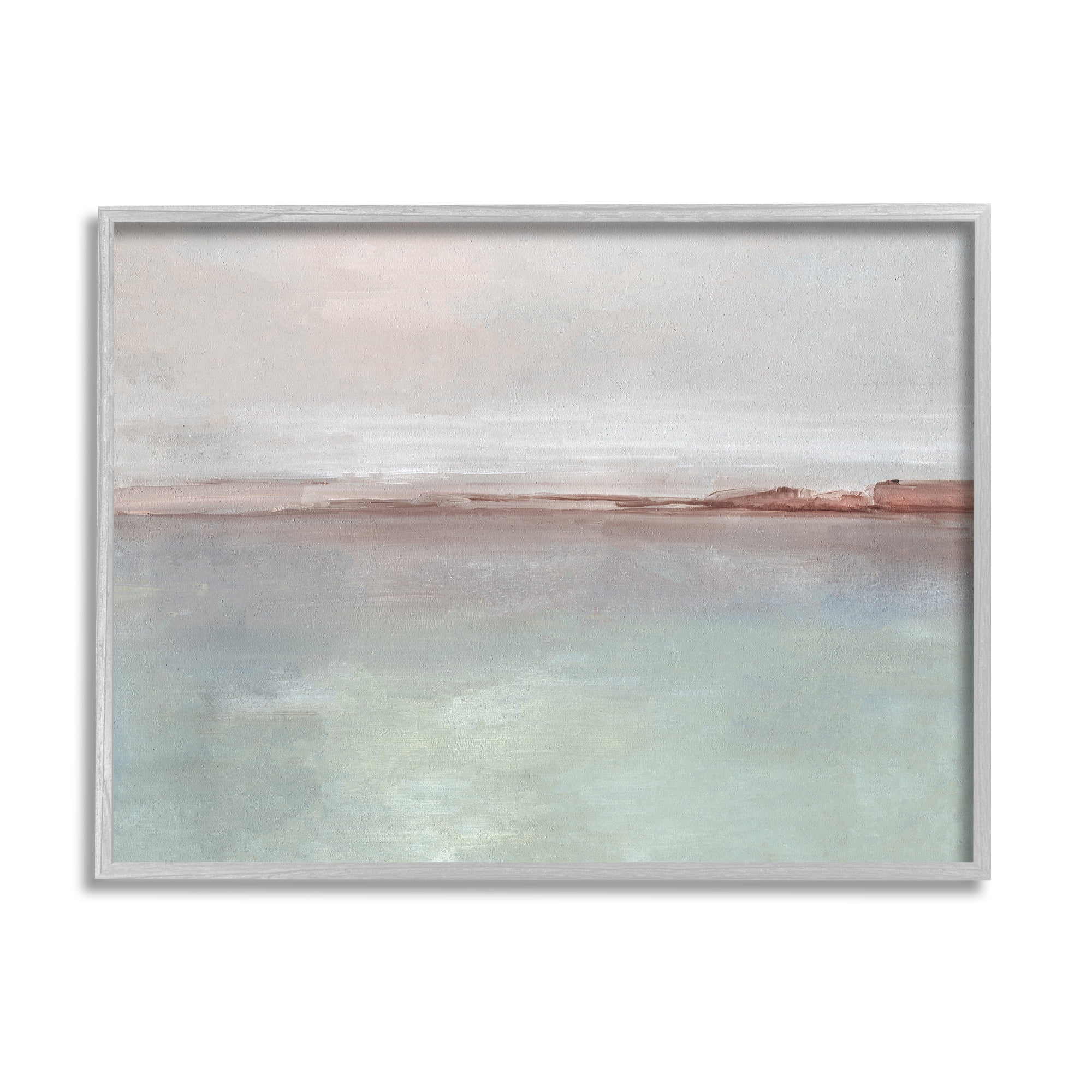 Stupell Indtries Abstract Coastal Landscape Soft Grey Brown Horizon,14 x 11,Design by Sally Swatland