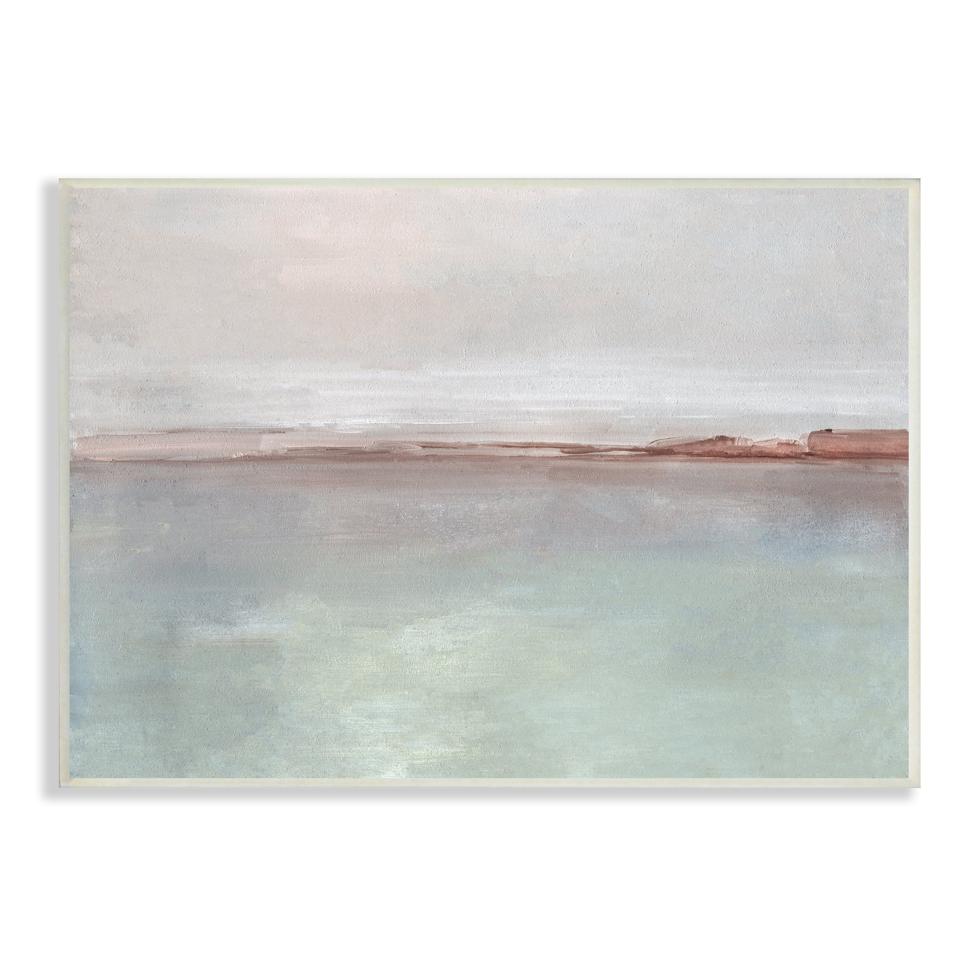 Soft Gray and Brown Abstract Coastal Landscape Wall Plaque