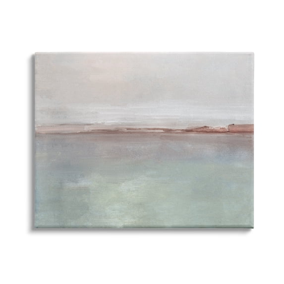 Stupell Indtries Abstract Coastal Landscape Soft Grey Brown Horizon,20 x 16,Design by Sally Swatland