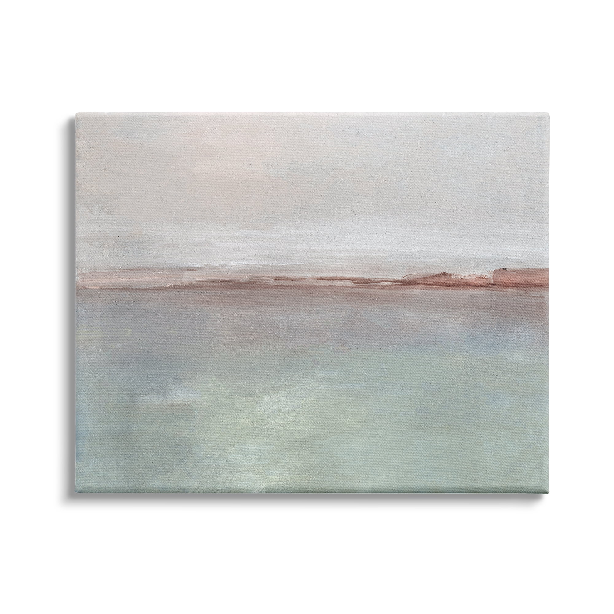 Soft Gray and Brown Abstract Coastal Landscape Canvas Art, 40 x 30