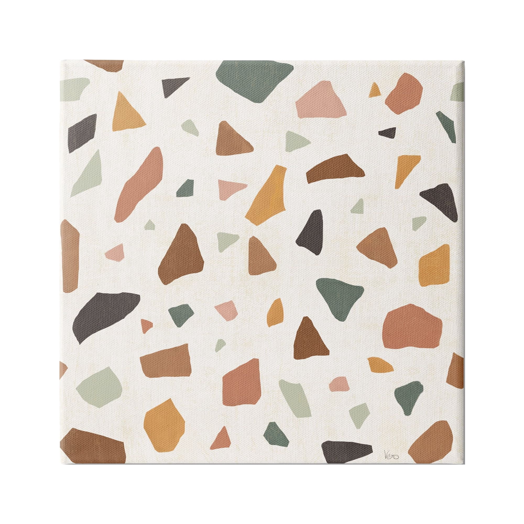 Stupell Indtries Abstract Confetti Rock Shapes Neutral Brown Orange Grey,30 x 30,Design by Veronique Charron