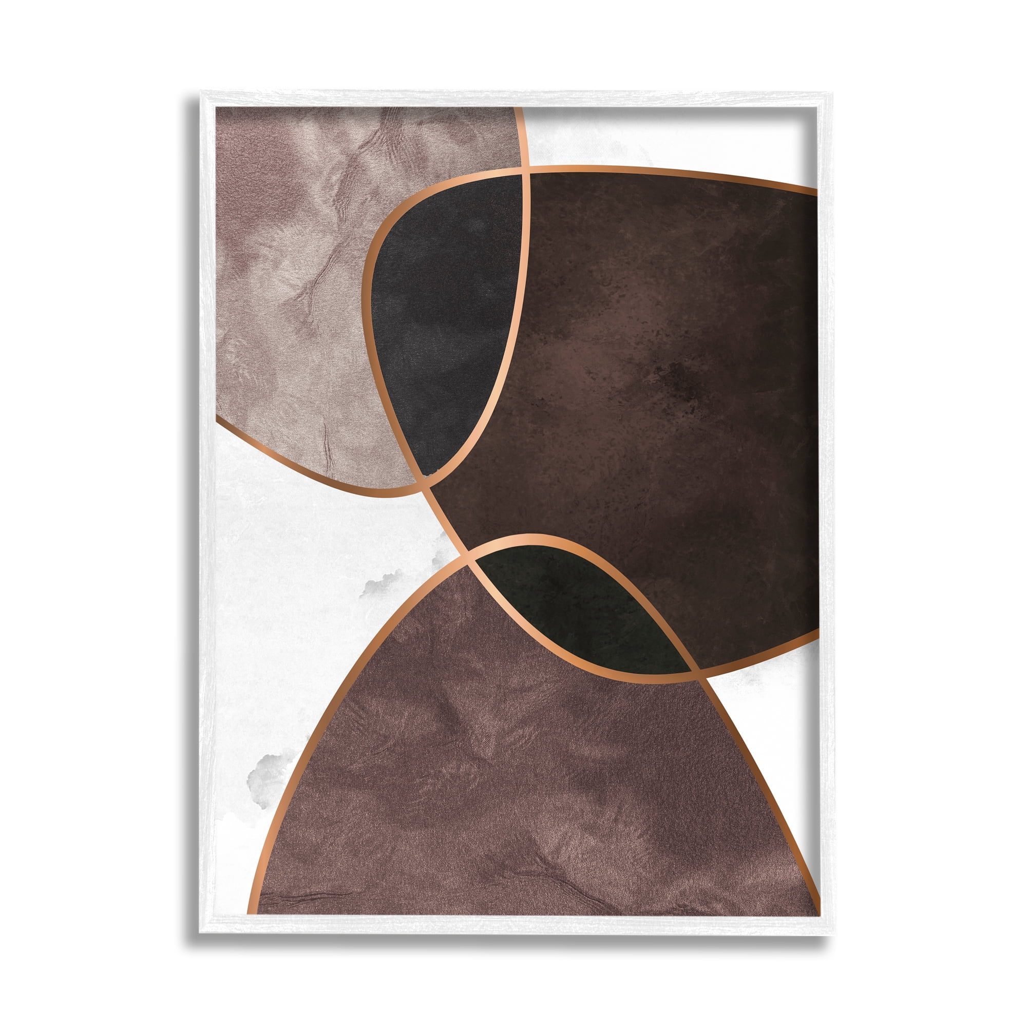 Stupell Indtries Abstract Deco Shapes Layered Contrasting Tones Brown Purple,16 x 20,Design by Design Fabrikken