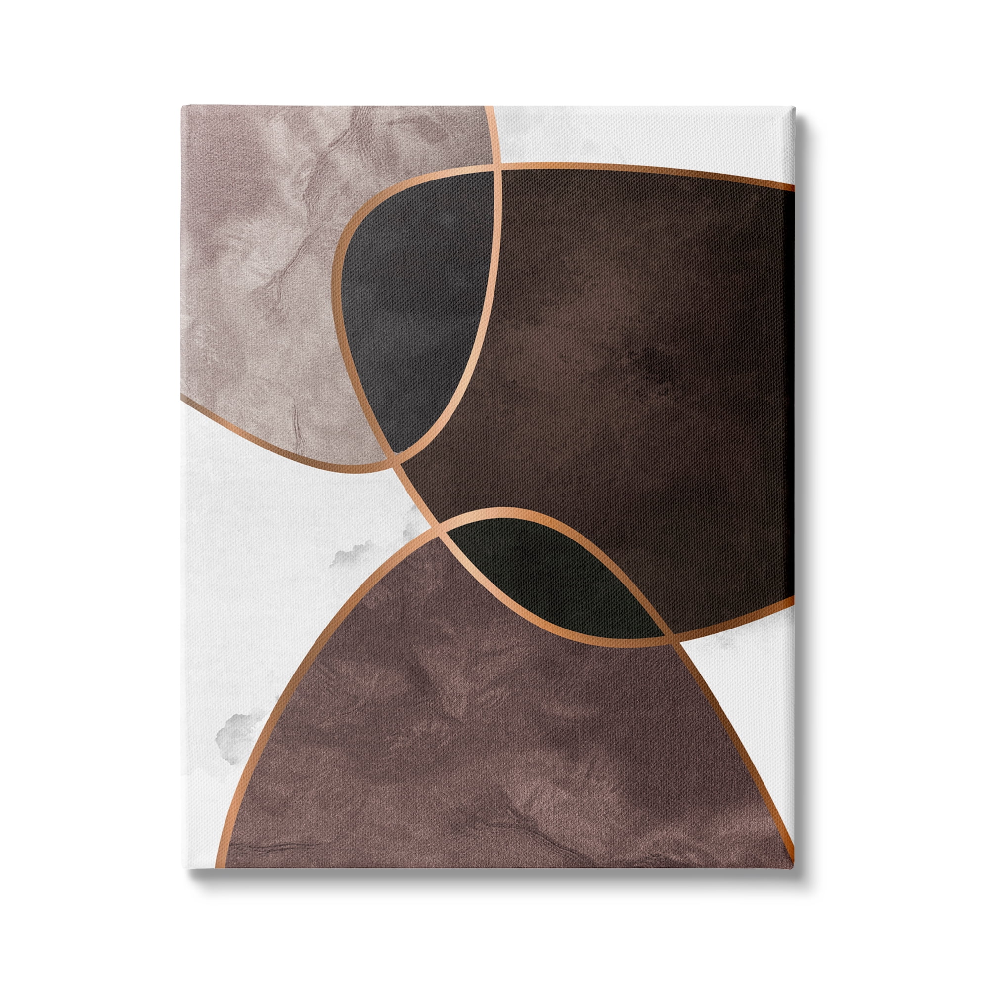 Stupell Indtries Abstract Deco Shapes Layered Contrasting Tones Brown Purple,16 x 20,Design by Design Fabrikken