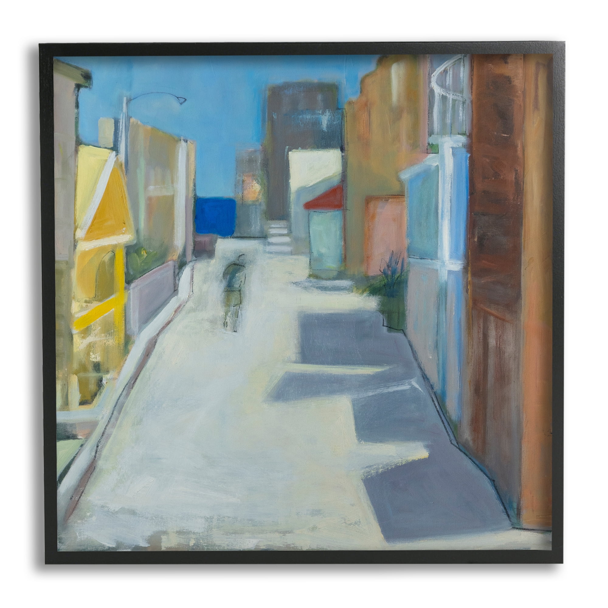 Stupell Indtries Abstract Figure Walking Empty City Streets Contemporary Painting,12 x 12,Design by Snne Marie