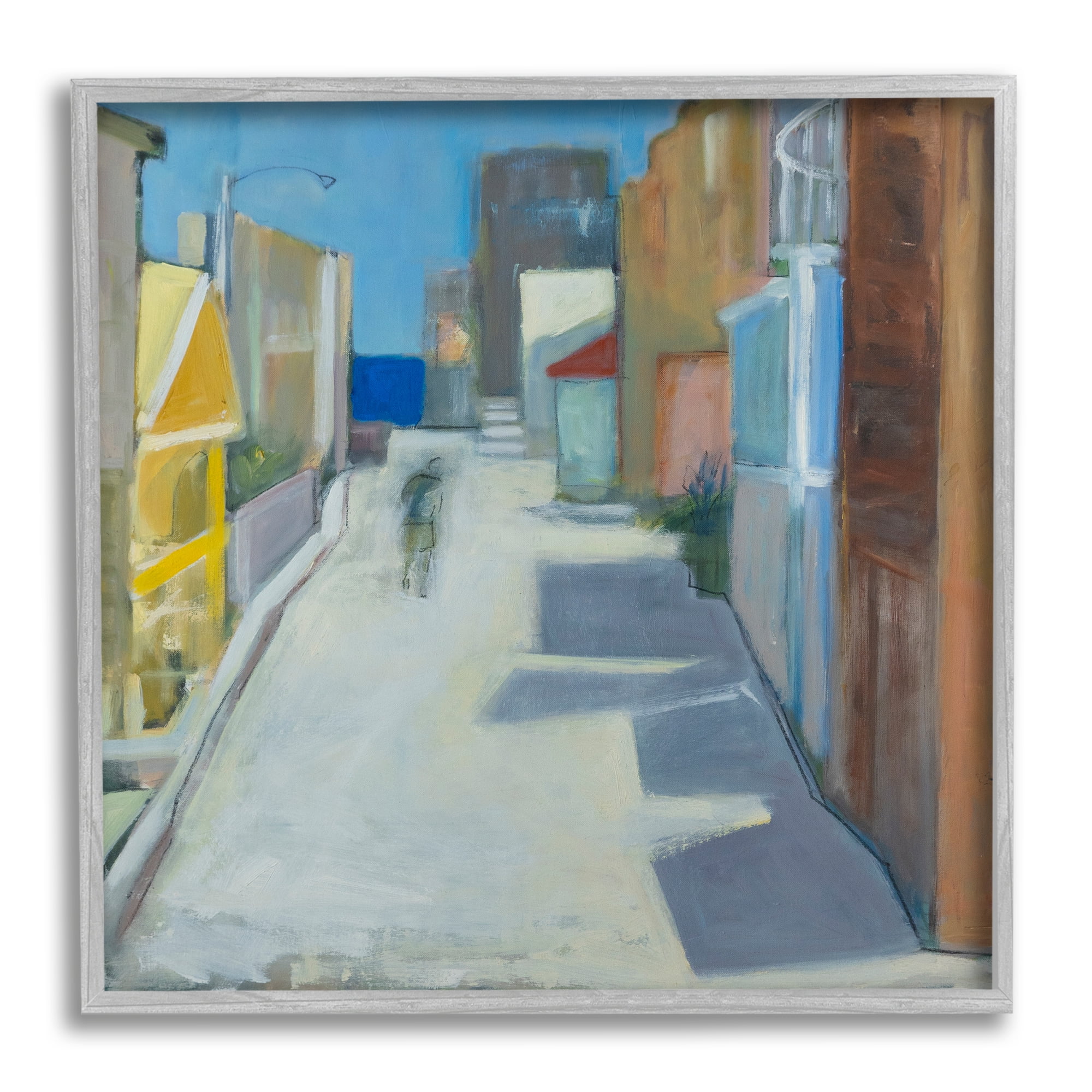 Stupell Indtries Abstract Figure Walking Empty City Streets Contemporary Painting,17 x 17,Design by Snne Marie