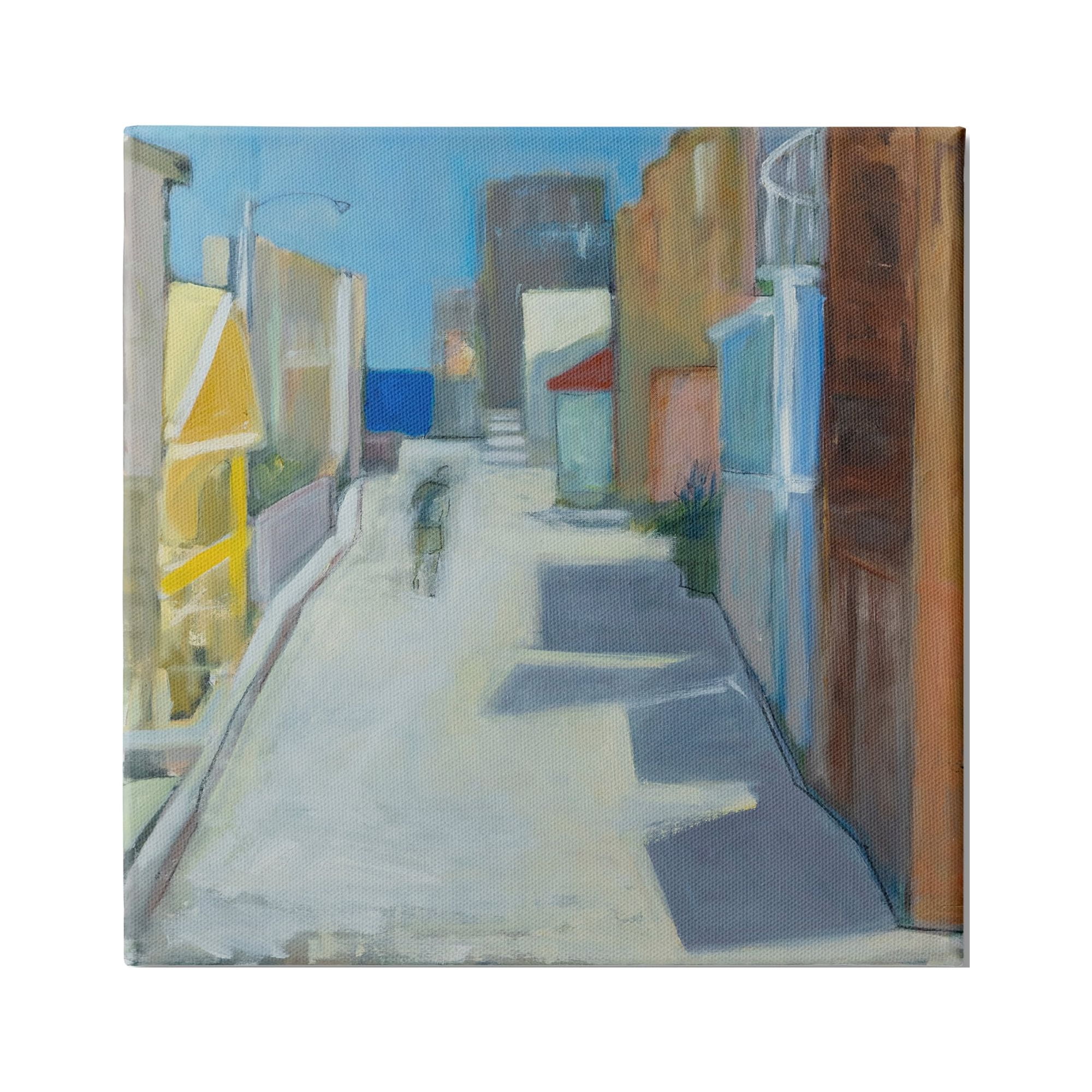 Stupell Indtries Abstract Figure Walking Empty City Streets Contemporary Painting,24 x 24,Design by Snne Marie
