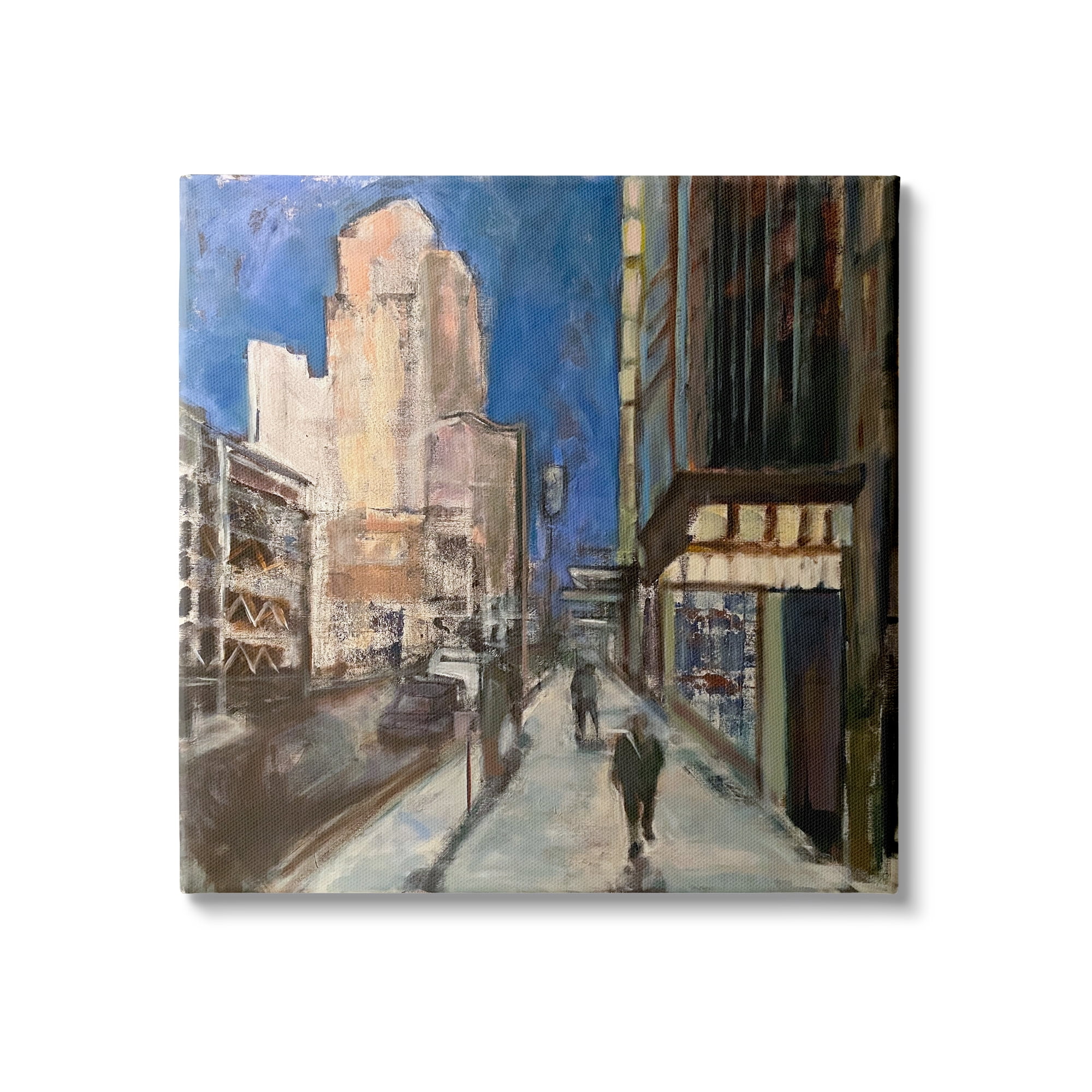 Stupell Indtries Abstract Figures Walking Urban City Streets Blue Sky,17 x 17,Design by Snne Marie