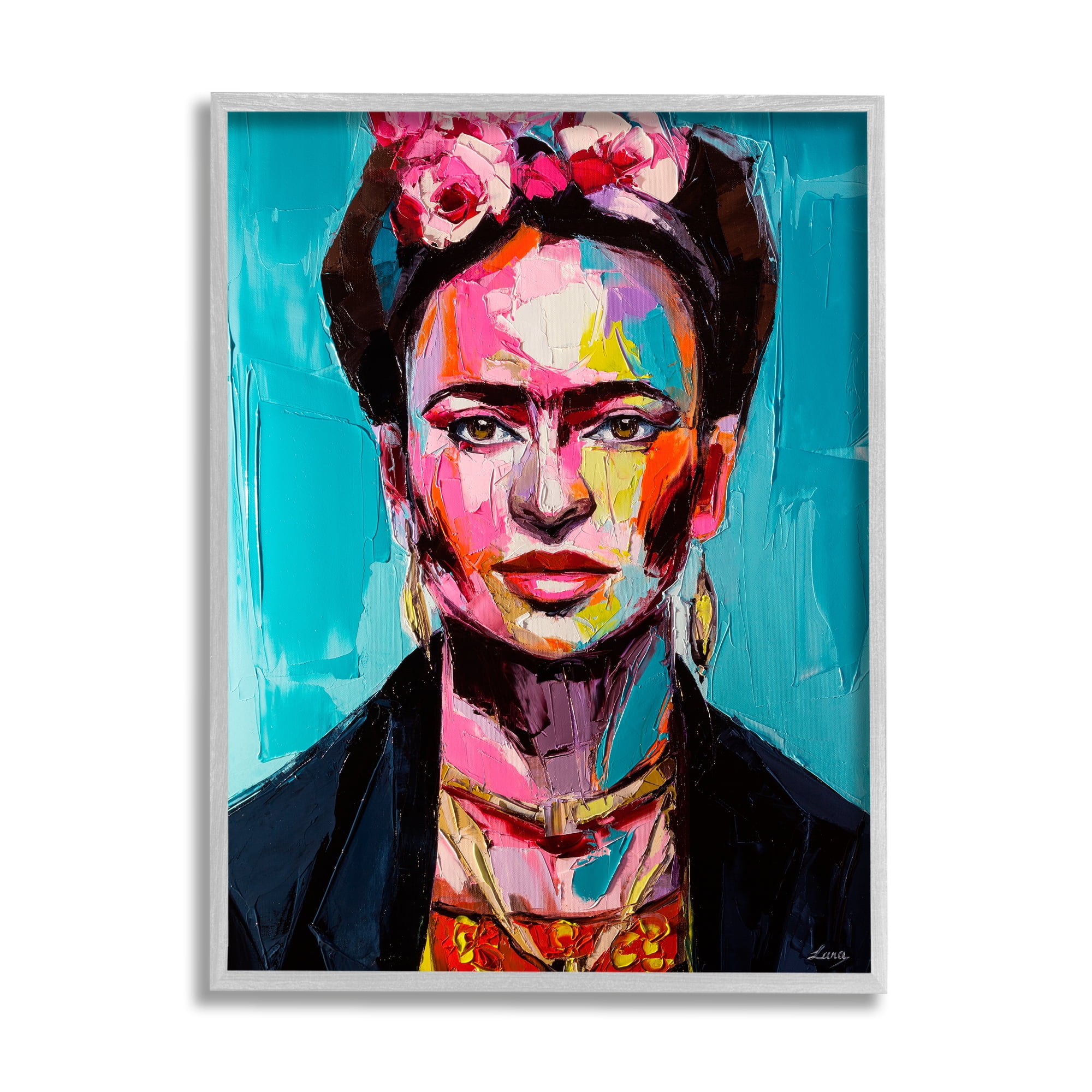 Stupell Indtries Abstract Frida Portrait Contemporary Paint Patch Collage,11 x 14,Design by Lana Tikhonova