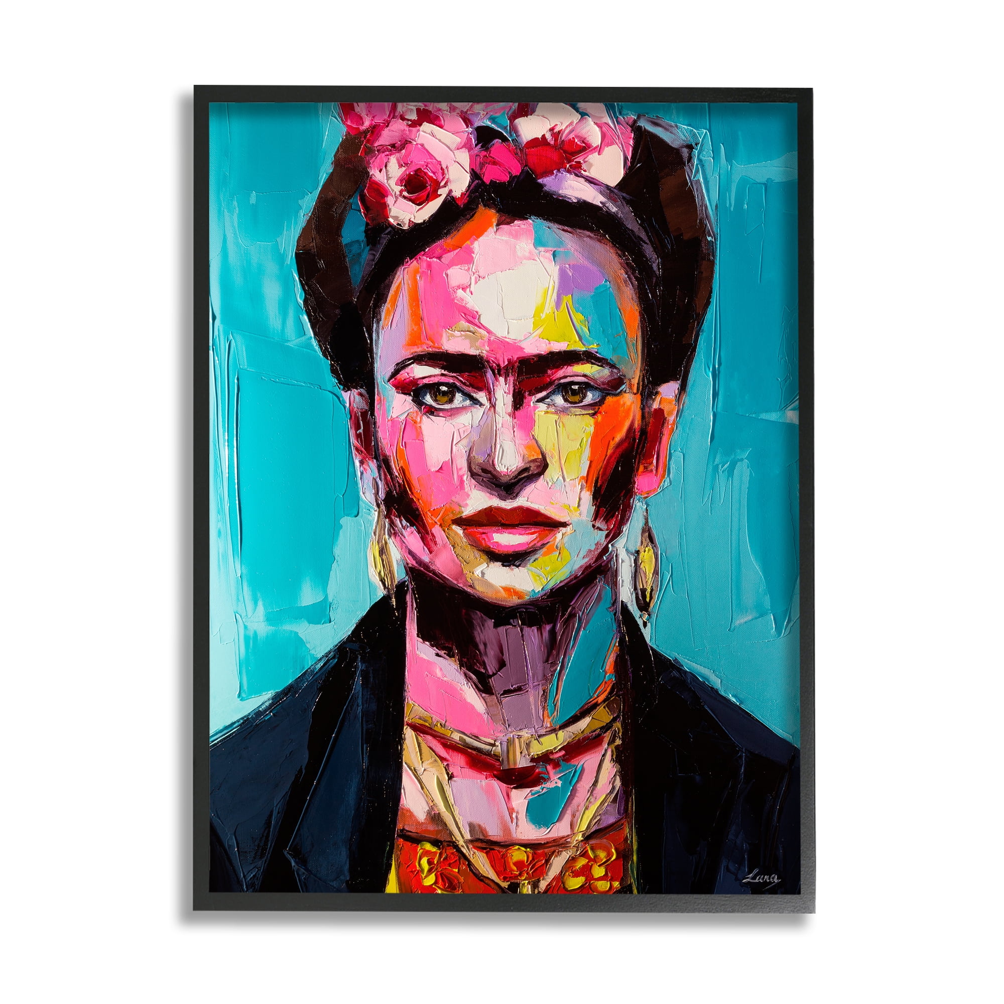 Stupell Indtries Abstract Frida Portrait Contemporary Paint Patch Collage,16 x 20,Design by Lana Tikhonova