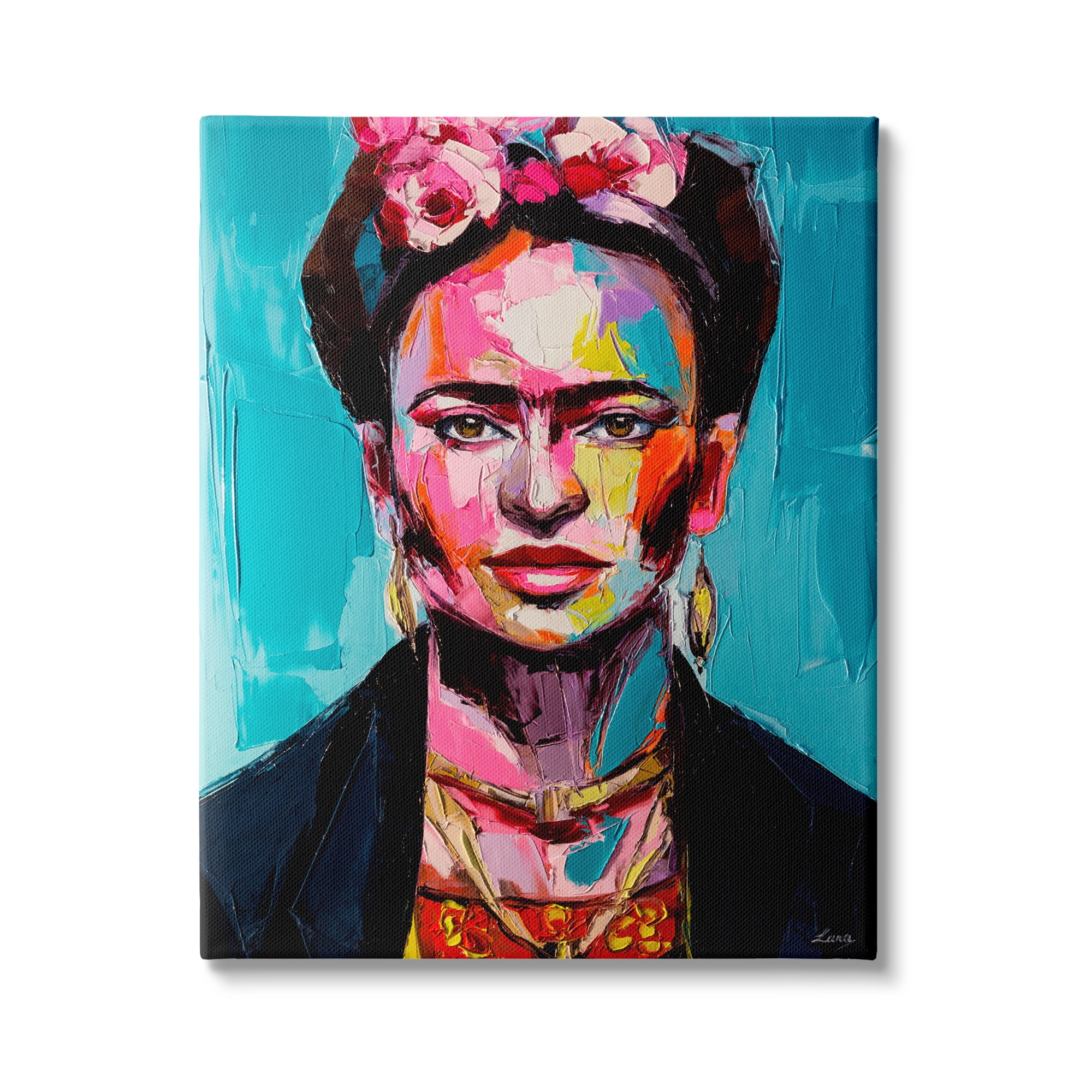 Stupell Indtries Abstract Frida Portrait Contemporary Paint Patch Collage,16 x 20,Design by Lana Tikhonova