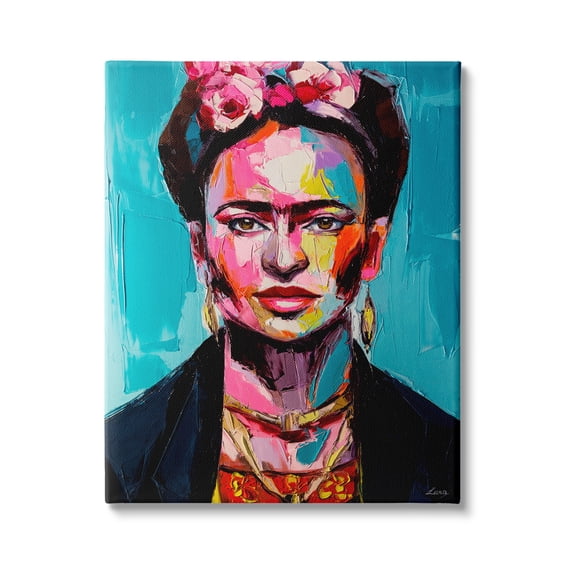 Stupell Indtries Abstract Frida Portrait Contemporary Paint Patch Collage,16 x 20,Design by Lana Tikhonova