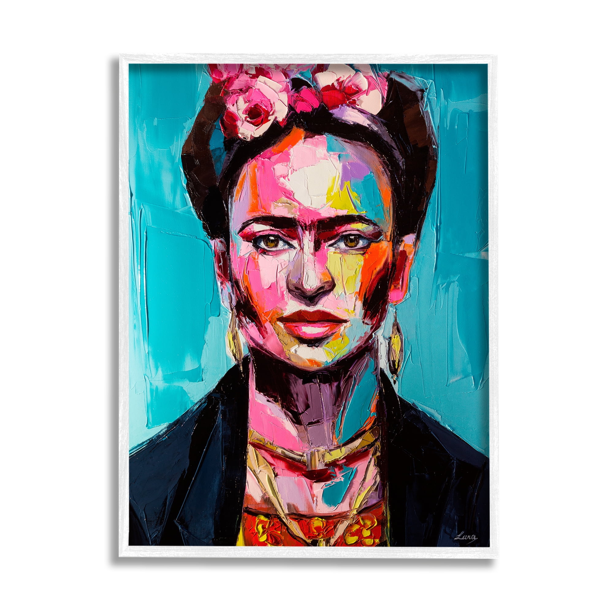 Stupell Indtries Abstract Frida Portrait Contemporary Paint Patch Collage,16 x 20,Design by Lana Tikhonova