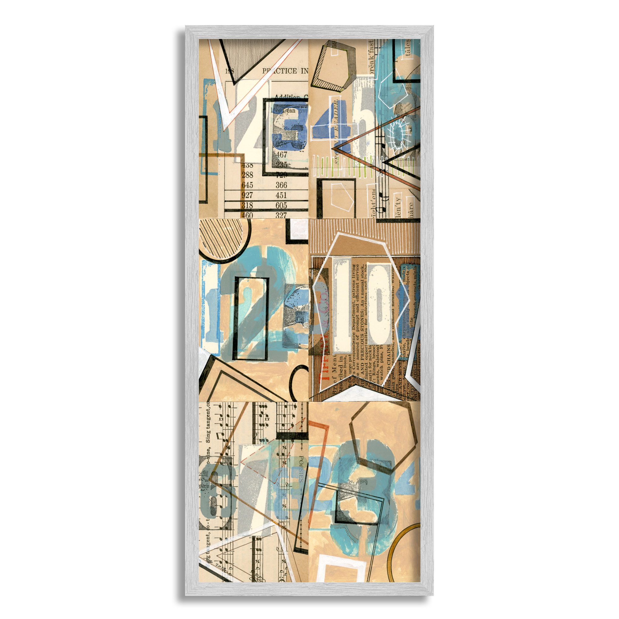 Stupell Indtries Abstract Mic Textbook Collage Magazine Cutout Typography,10 x 24,Design by Nikki Galapon