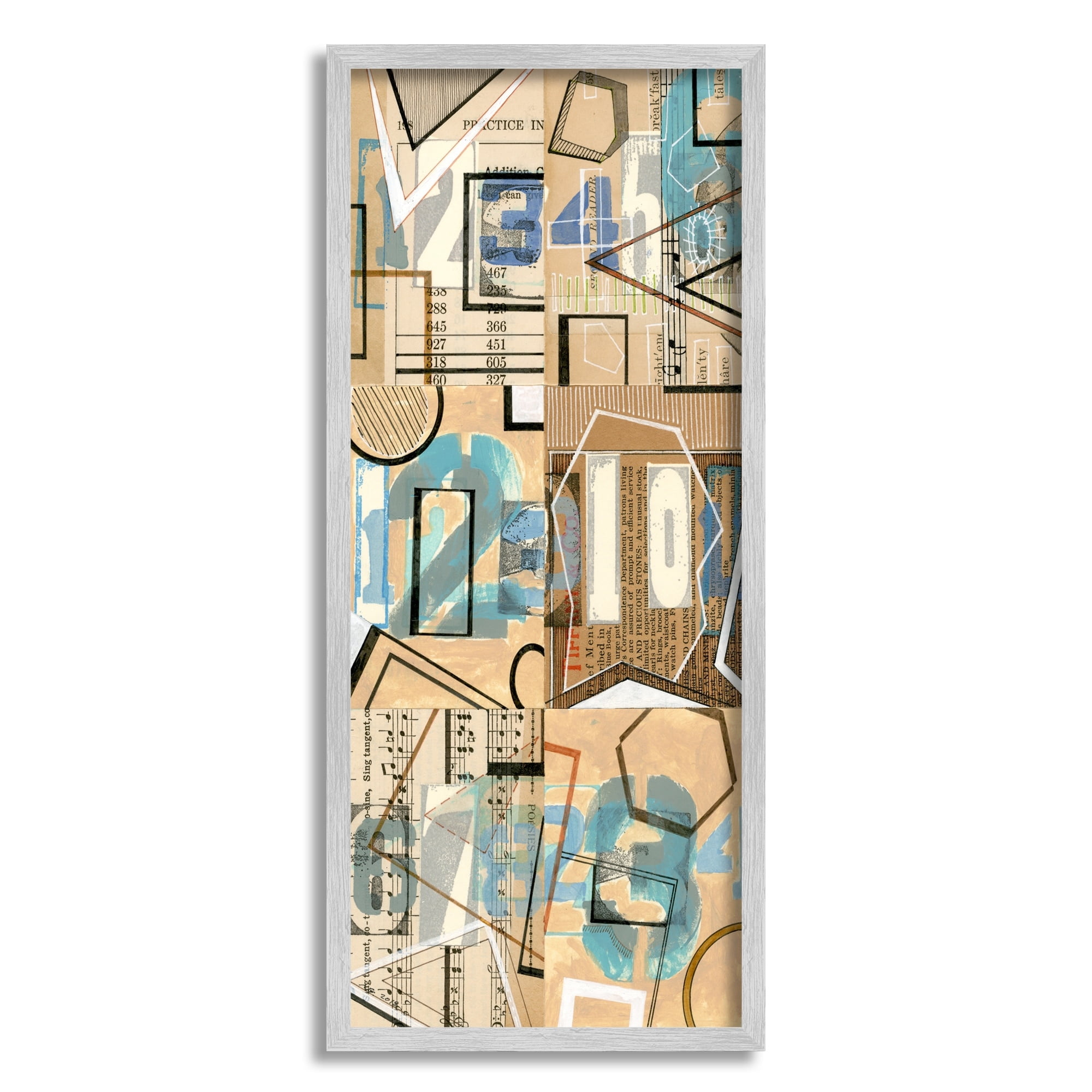 Stupell Indtries Abstract Mic Textbook Collage Magazine Cutout Typography,13 x 30,Design by Nikki Galapon