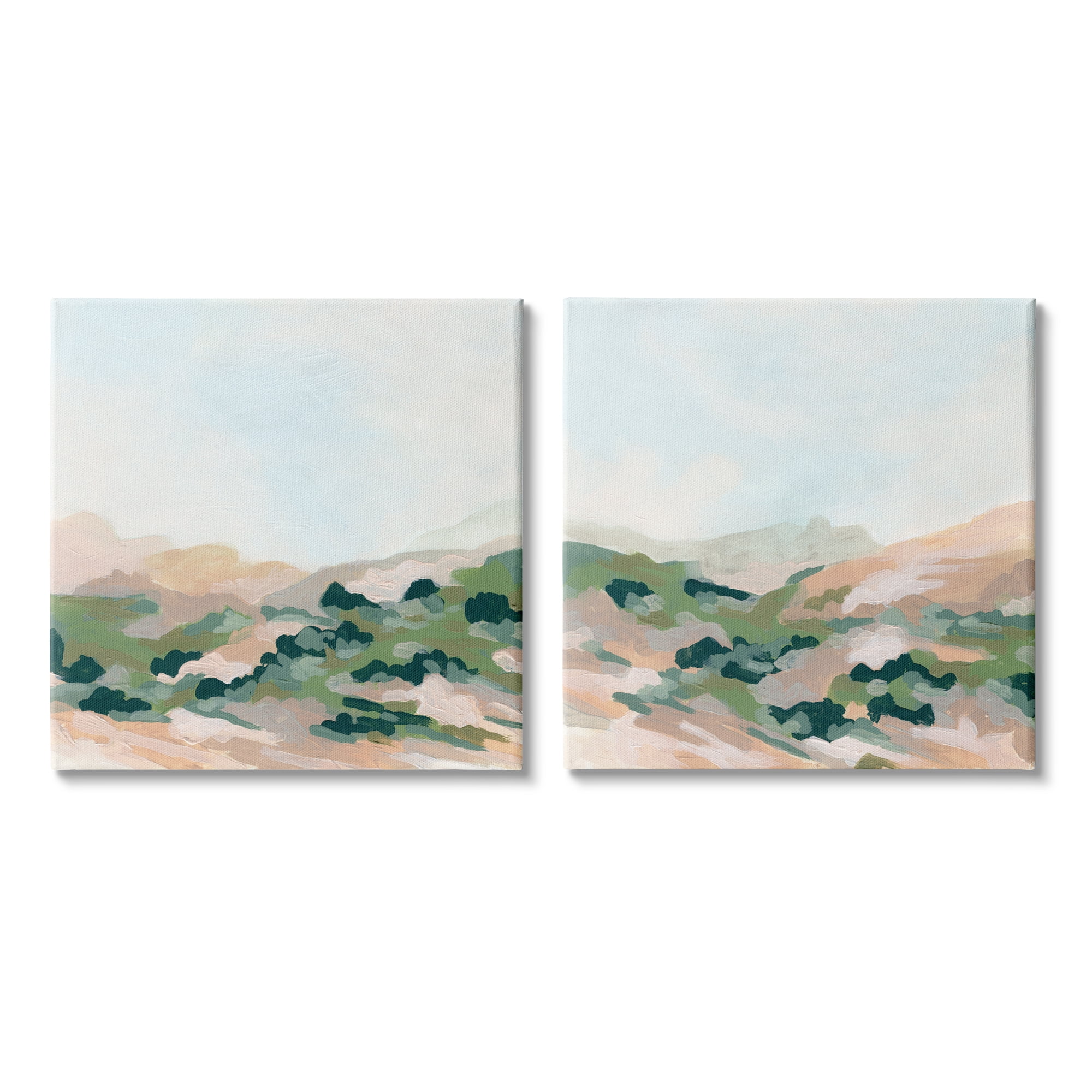 Stupell Indtries Abstract Mountain Forest Clear Sky Beige Green,24 x 24,Design by June Erica Vess