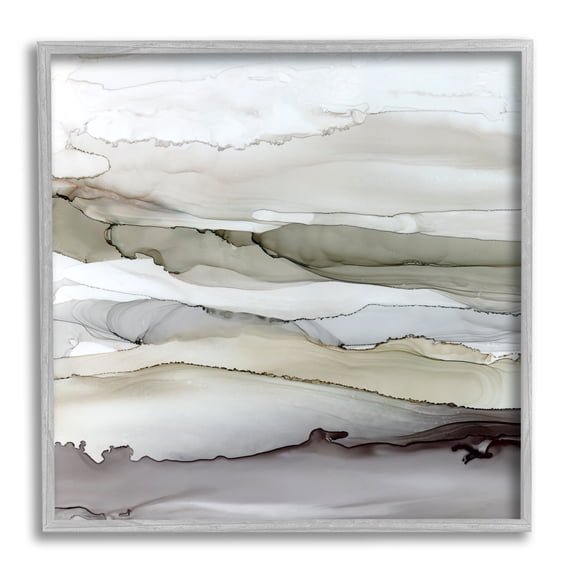 Stupell Indtries Abstract Mountain Range Watercolor Interpretation Brown Grey,17 x 17,Design by Carol Robinson