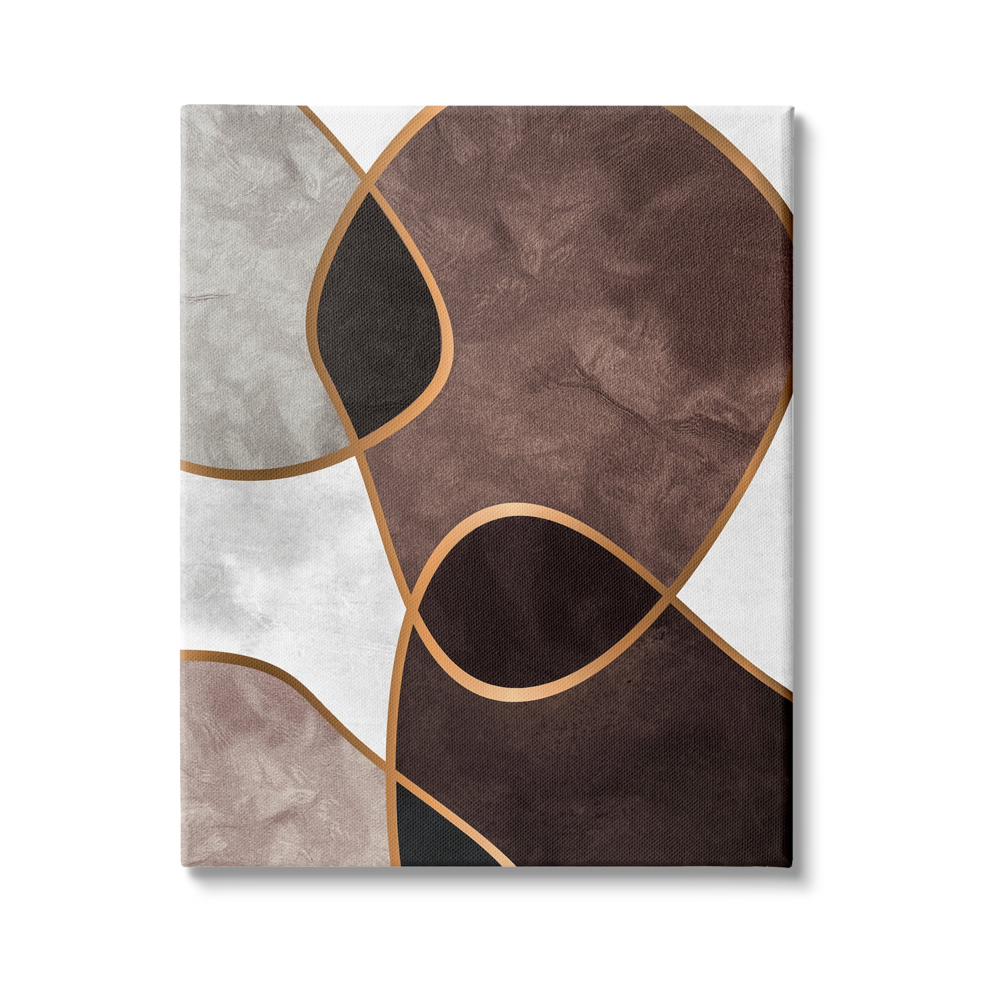 Stupell Indtries Abstract Organic Layered Shapes Brown Blh Contrasting Tones,24 x 30,Design by Design Fabrikken