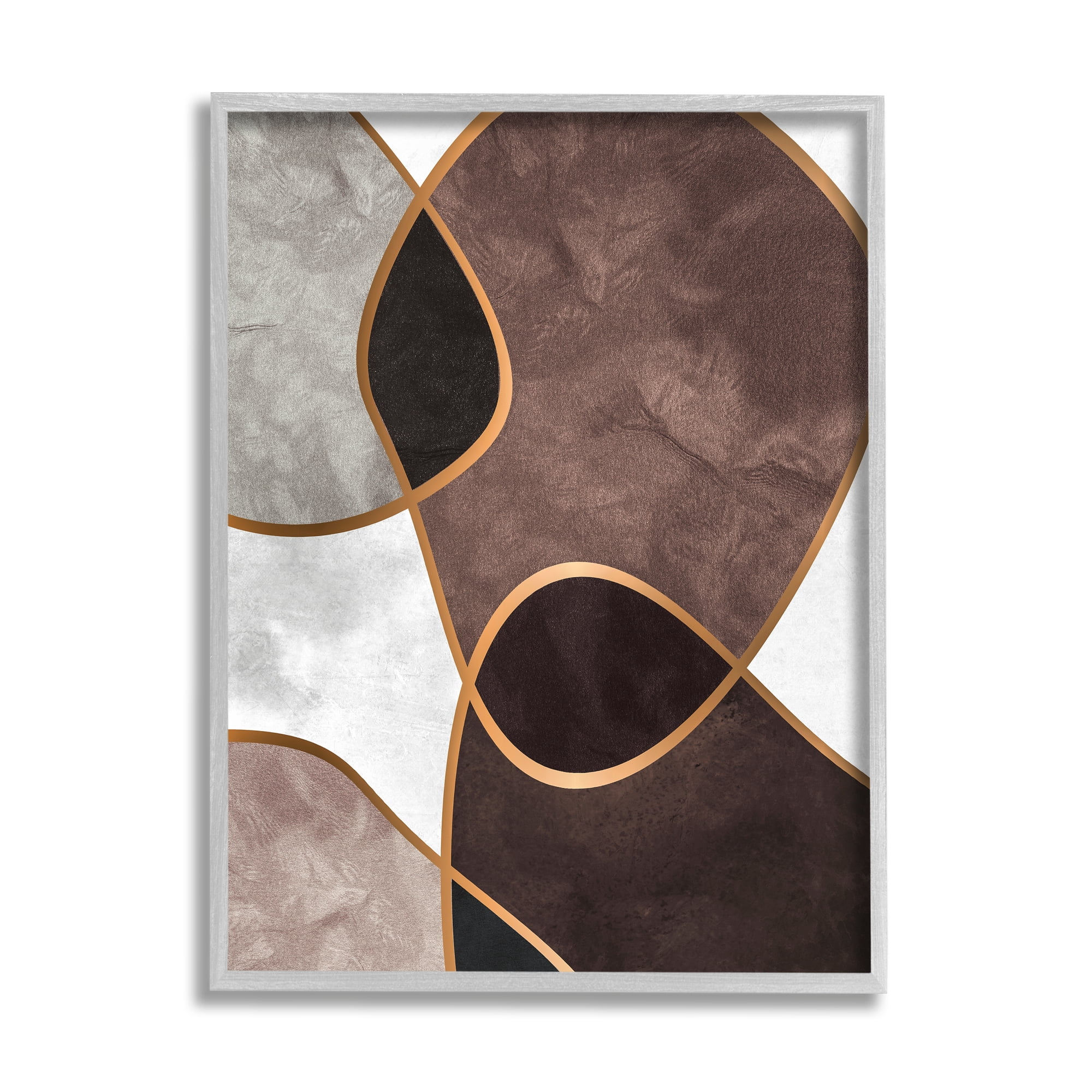 Stupell Indtries Abstract Organic Layered Shapes Brown Blh Contrasting Tones,24 x 30,Design by Design Fabrikken