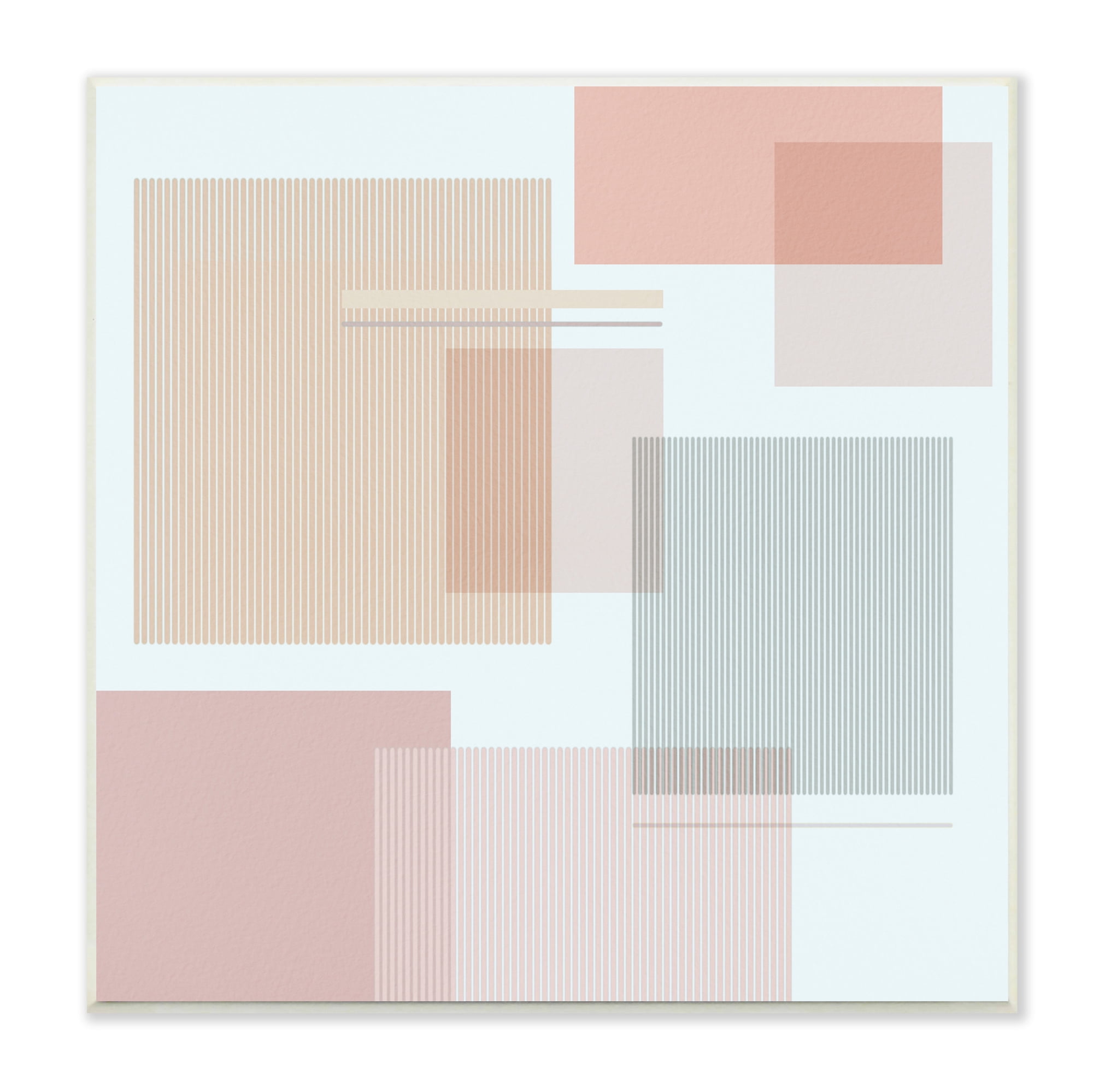 Stupell Indtries Abstract Patterned Squares Indtrial Geometric Shapes Pink Grey,12 x 12,Design by Melissa Wang