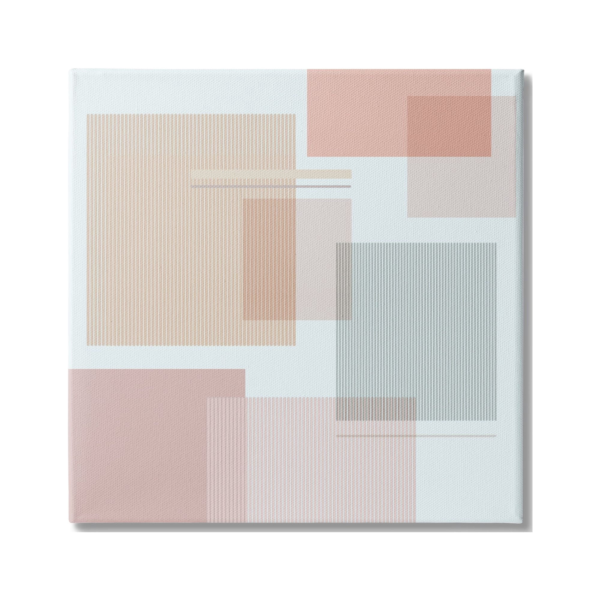 Stupell Indtries Abstract Patterned Squares Indtrial Geometric Shapes Pink Grey,36 x 36,Design by Melissa Wang