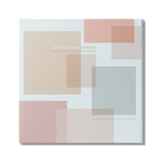 Stupell Indtries Abstract Patterned Squares Indtrial Geometric Shapes Pink Grey,36 x 36,Design by Melissa Wang