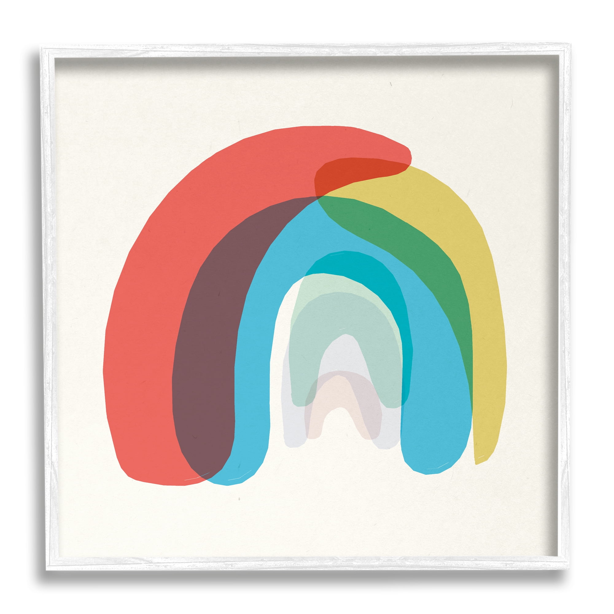 Stupell Indtries Abstract Rainbow Asymmetrical Arches Opaque Layers,24 x 24,Design by Daphne Polselli