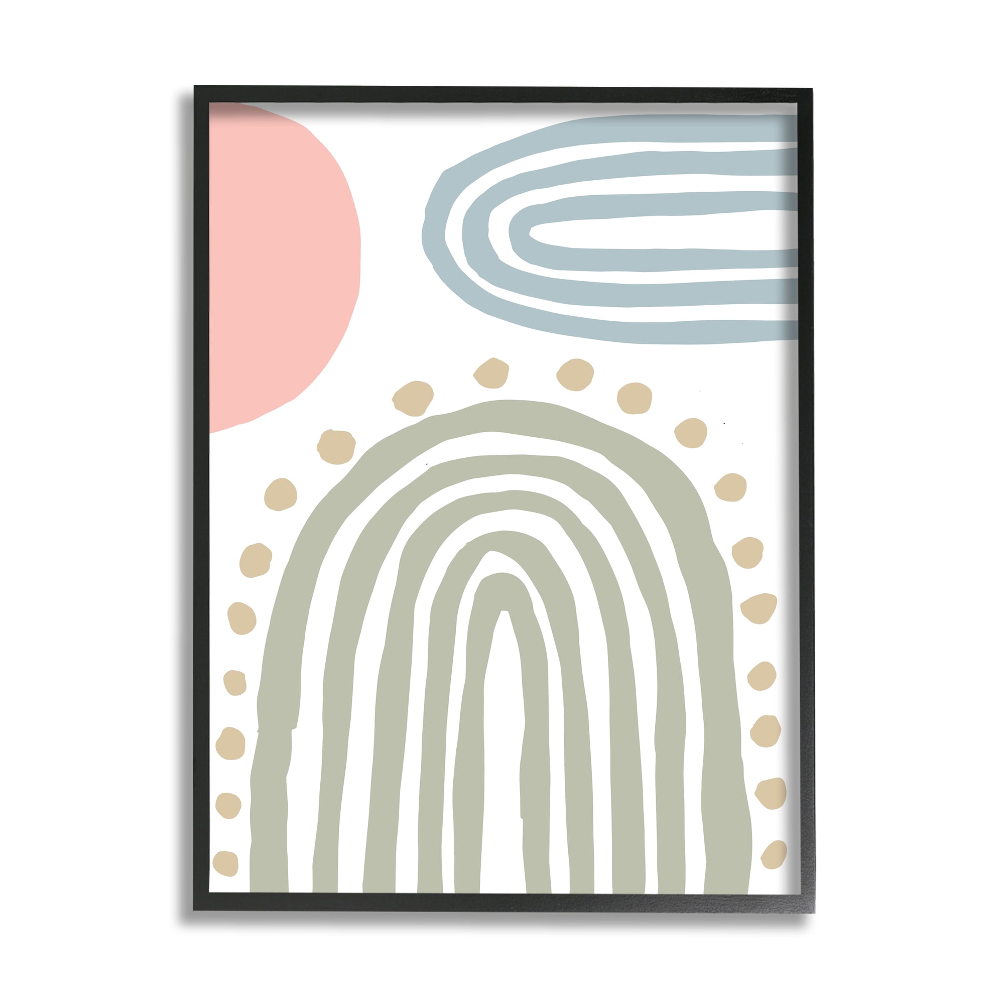 Stupell Indtries Abstract Rainbow Sky Pink Sun Polka Dots,11 x 14,Design by Elizabeth Medley