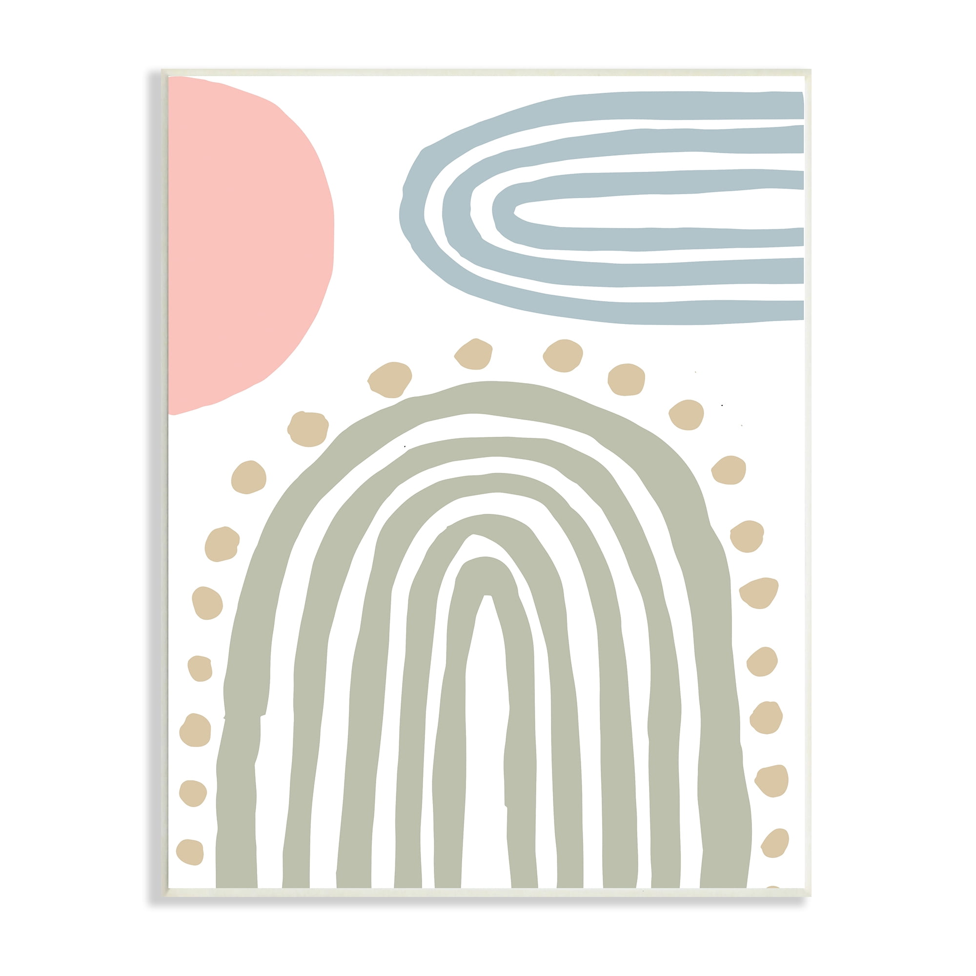 Stupell Indtries Abstract Rainbow Sky Pink Sun Polka Dots,13 x 19,Design by Elizabeth Medley