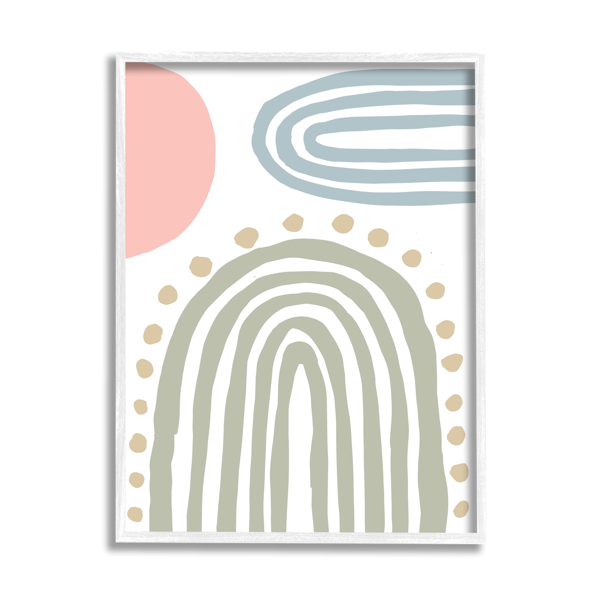 Stupell Indtries Abstract Rainbow Sky Pink Sun Polka Dots,16 x 20,Design by Elizabeth Medley