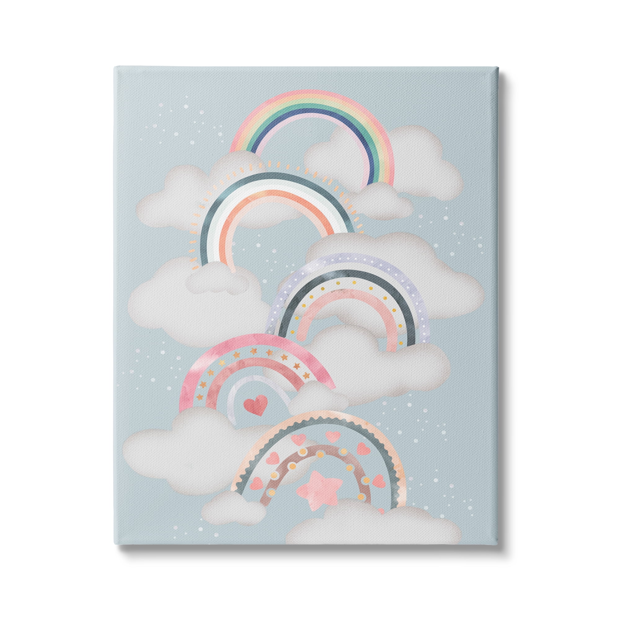 Stupell Indtries Abstract Rainbows and Hearts Playing in Clouds,16 x 20,Design by Ziwei Li