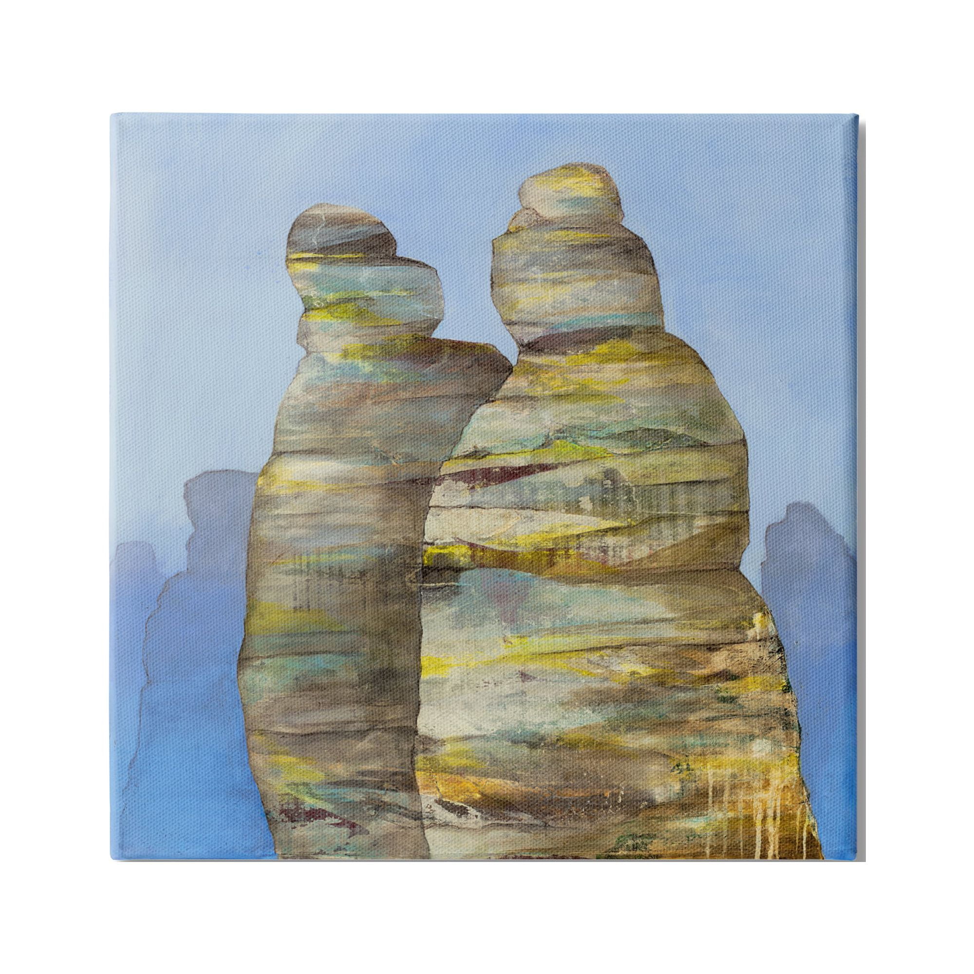 Stupell Indtries Abstract Rock Formations Distressed Patterns Nautical Cliffs,24 x 24,Design by Ruth Fromstein
