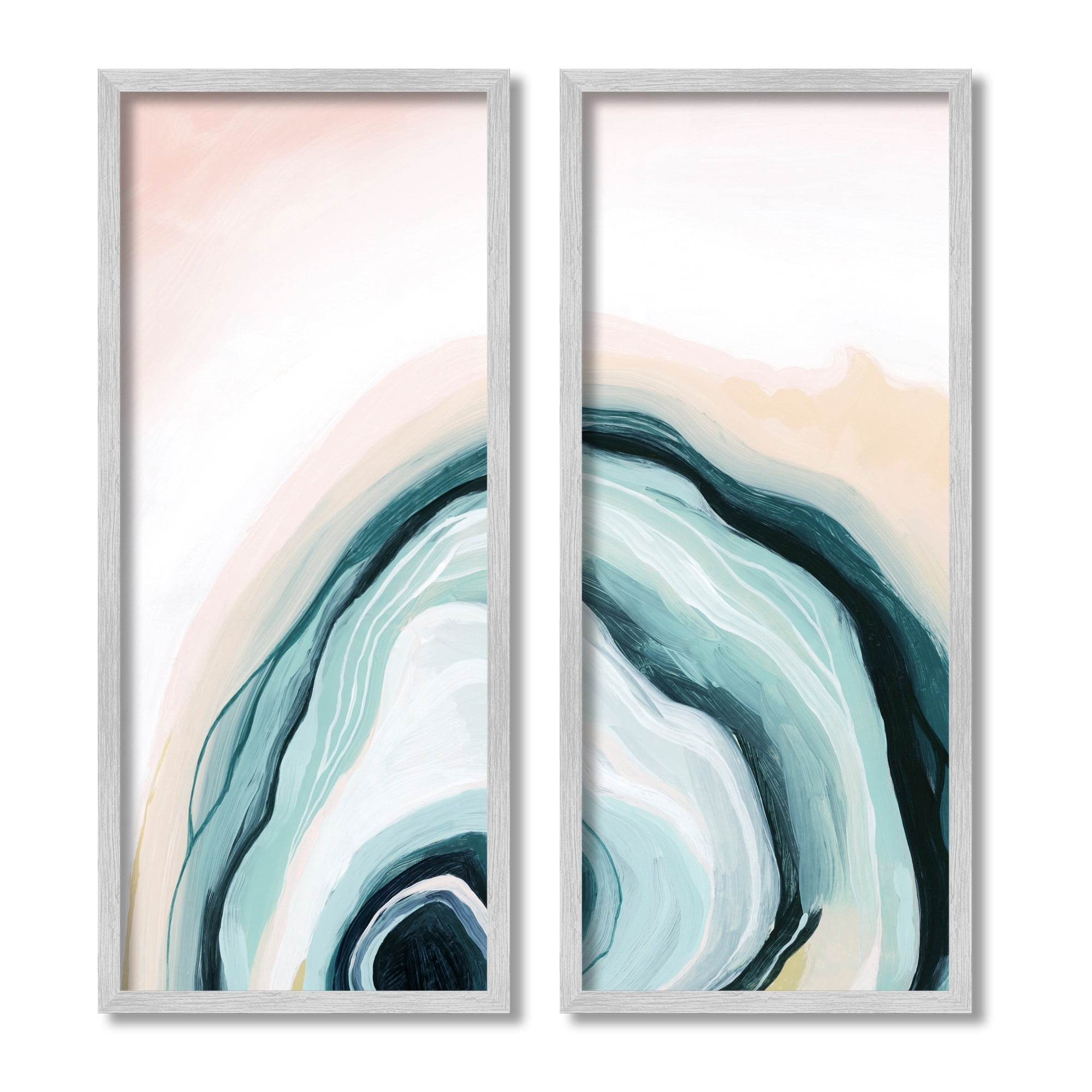 Stupell Indtries Abstract Seashell Interior Round Curves Blue Beige,13 x 30,Design by Grace Popp