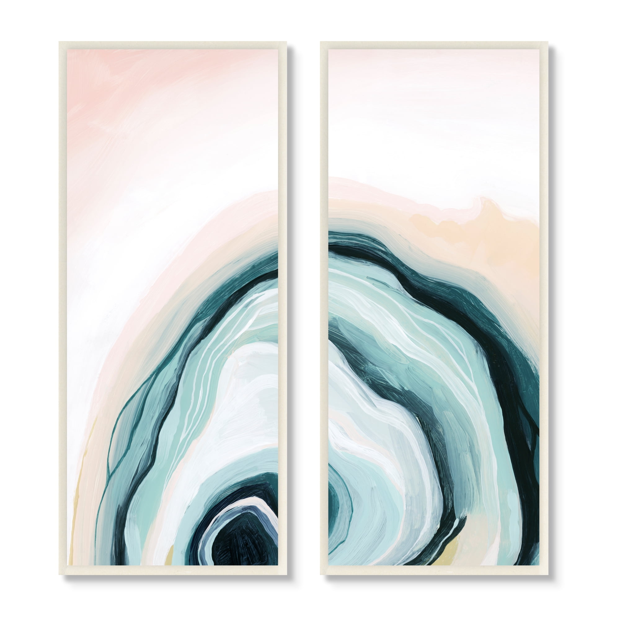 Stupell Indtries Abstract Seashell Interior Round Curves Blue Beige,7 x 17,Design by Grace Popp