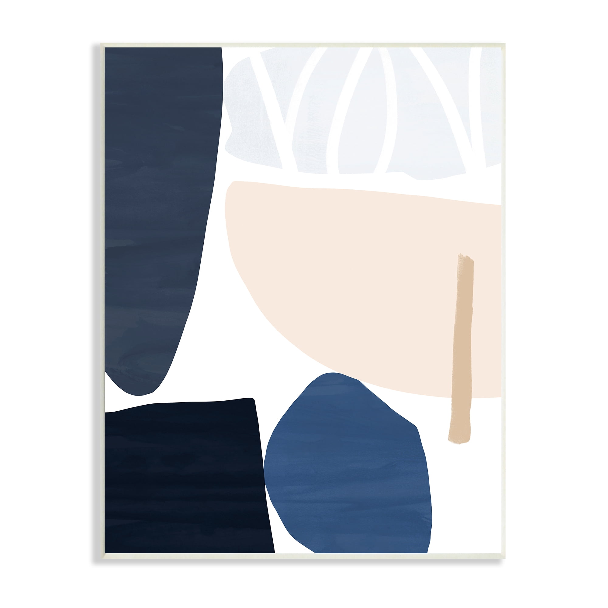 Stupell Indtries Abstract Shape Collage Modern Blue Pink Beige ,13 x 19,Design by Victoria Barnes