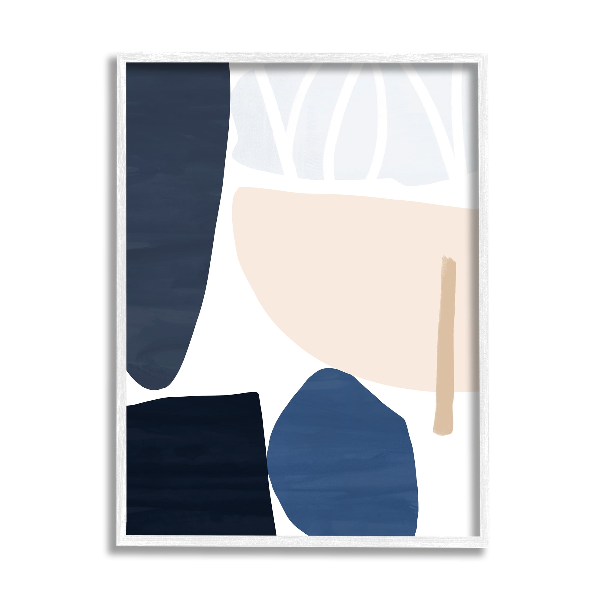 Stupell Indtries Abstract Shape Collage Modern Blue Pink Beige ,24 x 30,Design by Victoria Barnes