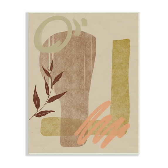 Stupell Indtries Abstract Shapes and Scribbles Brown Tone Desert Plant,13 x 19,Design by Nicholas Holman 