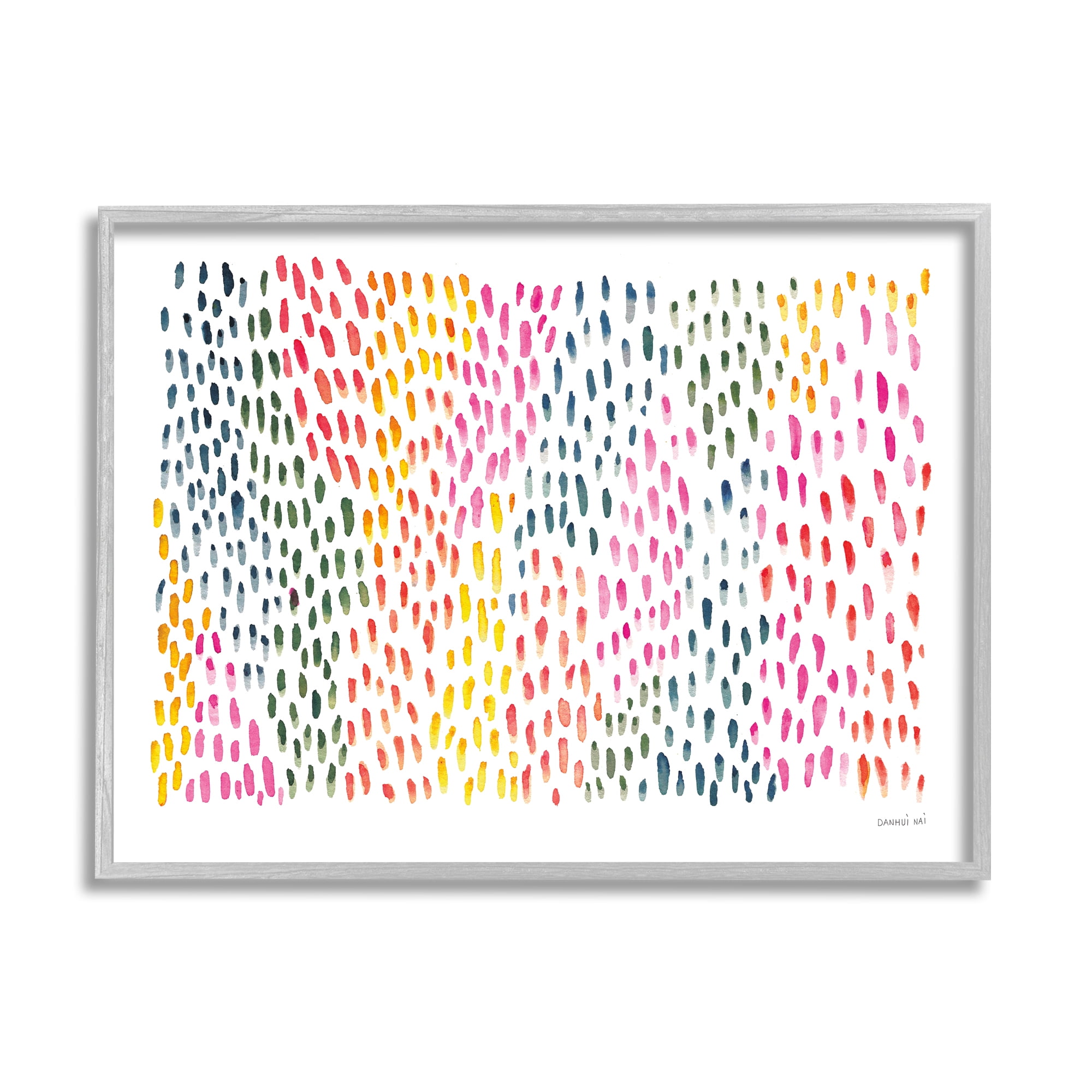 Stupell Indtries Abstract Splotch Marks Pink Yellow Green Pattern,14 x 11,Design by Danhui Nai
